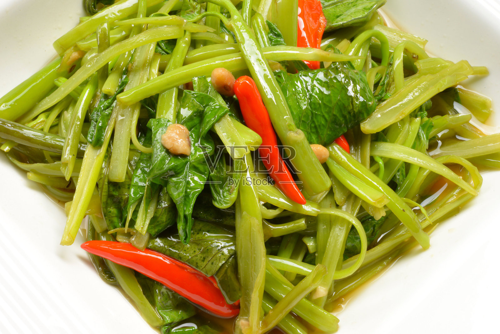 炒水菠菜照片摄影图片