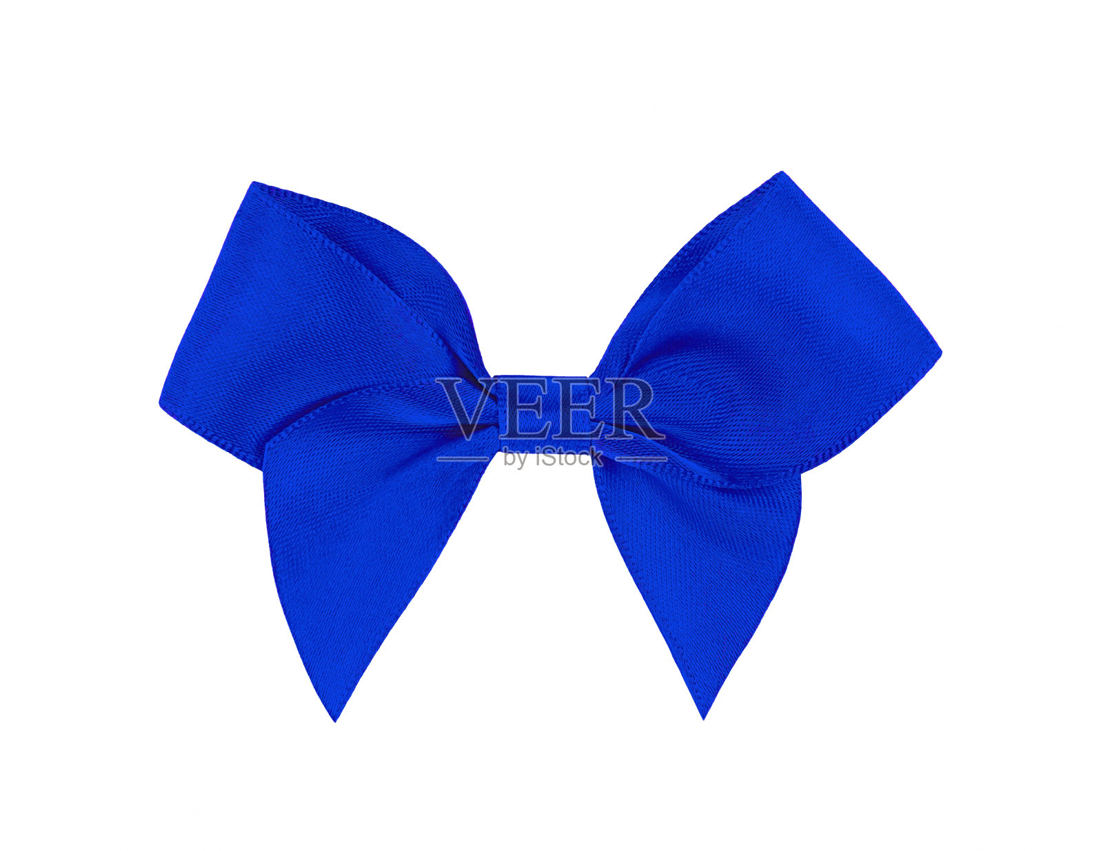 蓝色丝带蝴蝶结孤立在白色背景上照片摄影图片