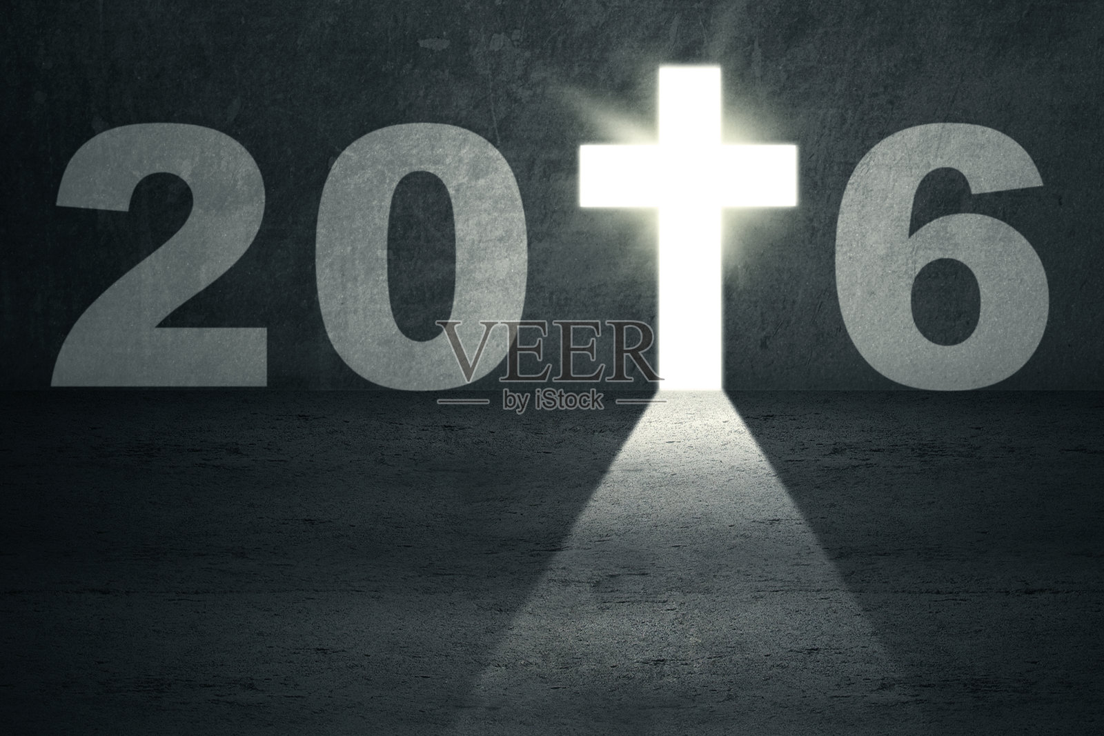 门形状为十字符号和数字2016照片摄影图片