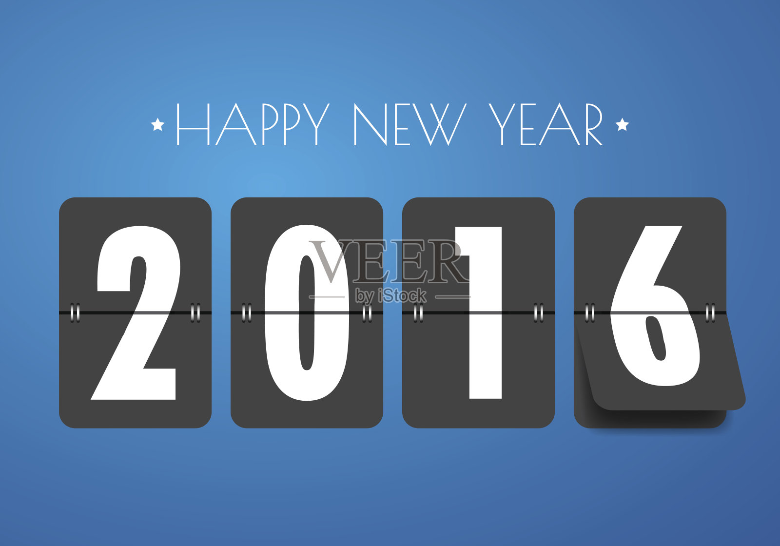 2016新年快乐机械时间表背景。矢量插画图片素材