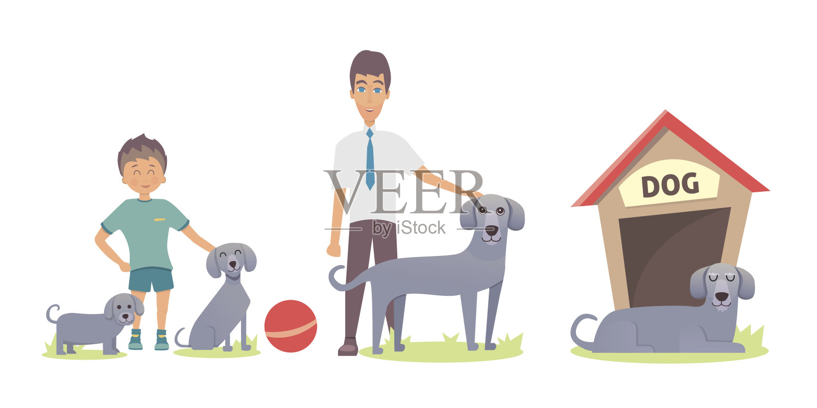 狗狗生活向量集插画图片素材