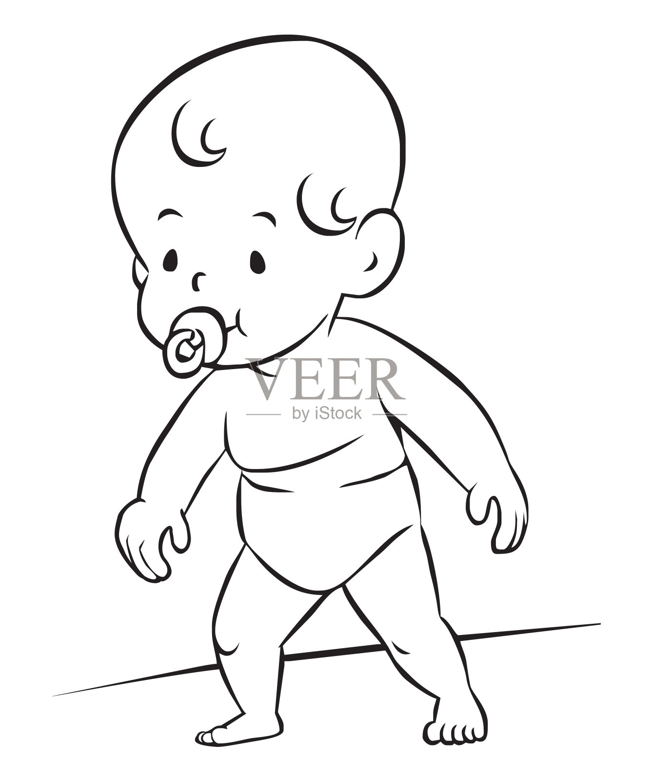 宝贝,素描设计元素图片