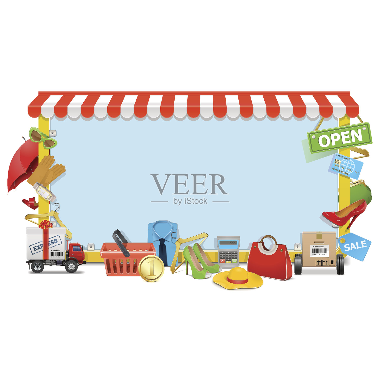 向量购物董事会插画图片素材