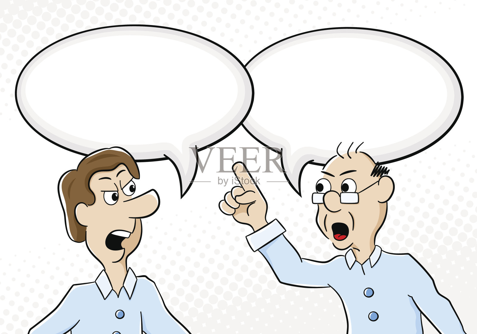 两个人意见不同插画图片素材