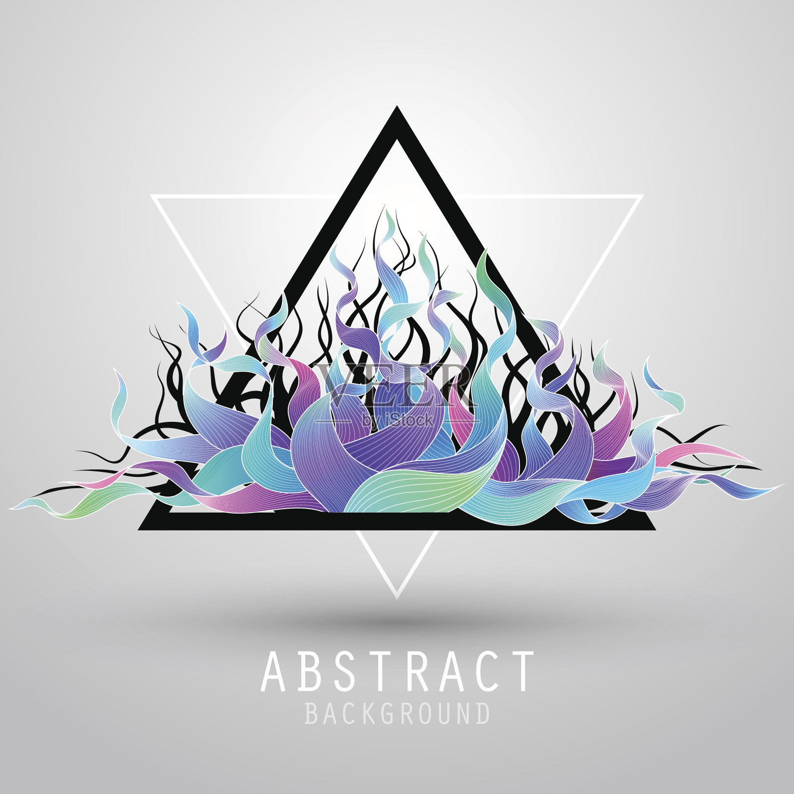 矢量抽象背景与三角形和颜色波。EPS10插画图片素材