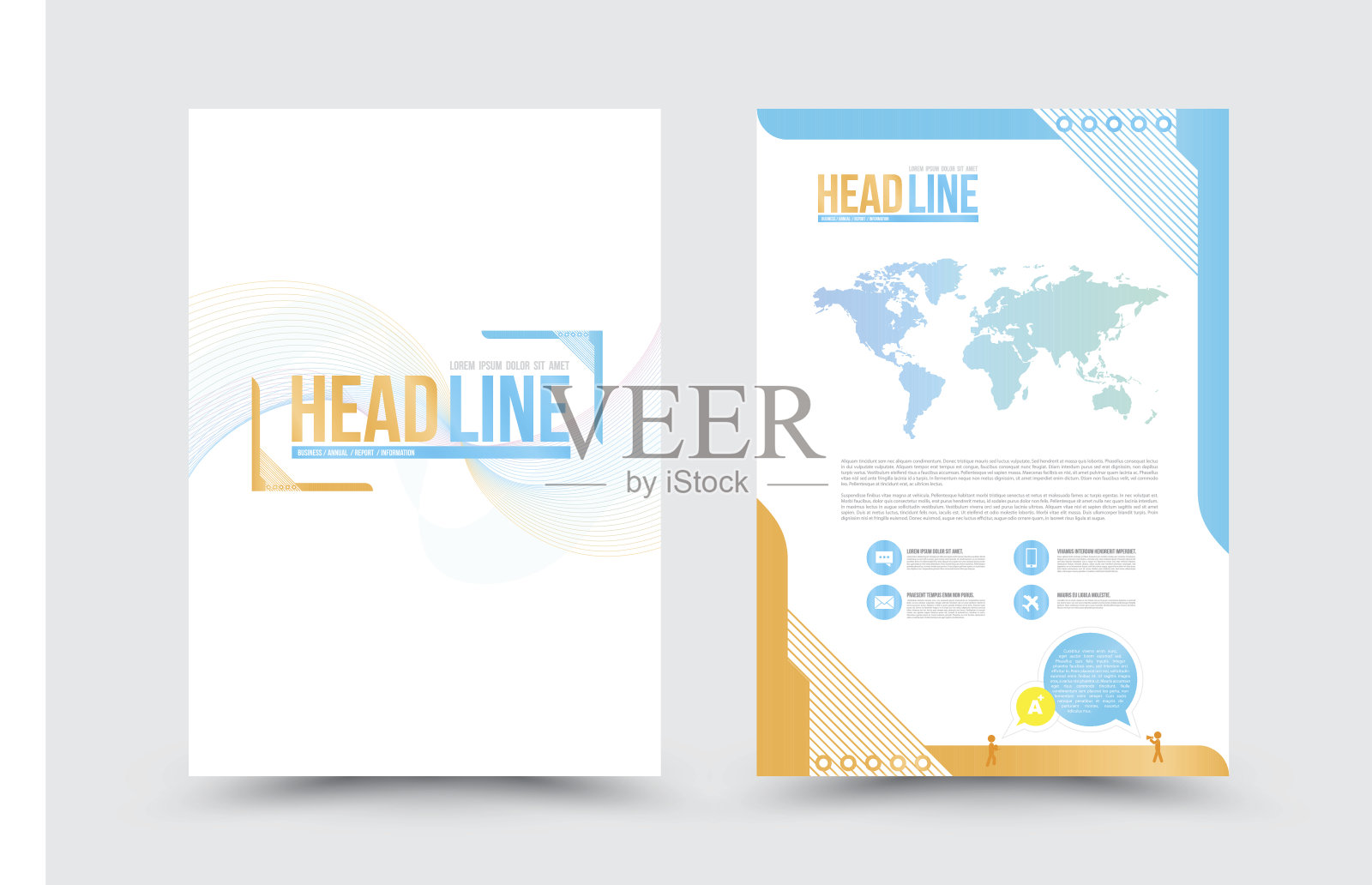 抽象矢量宣传册模板。设计模板素材