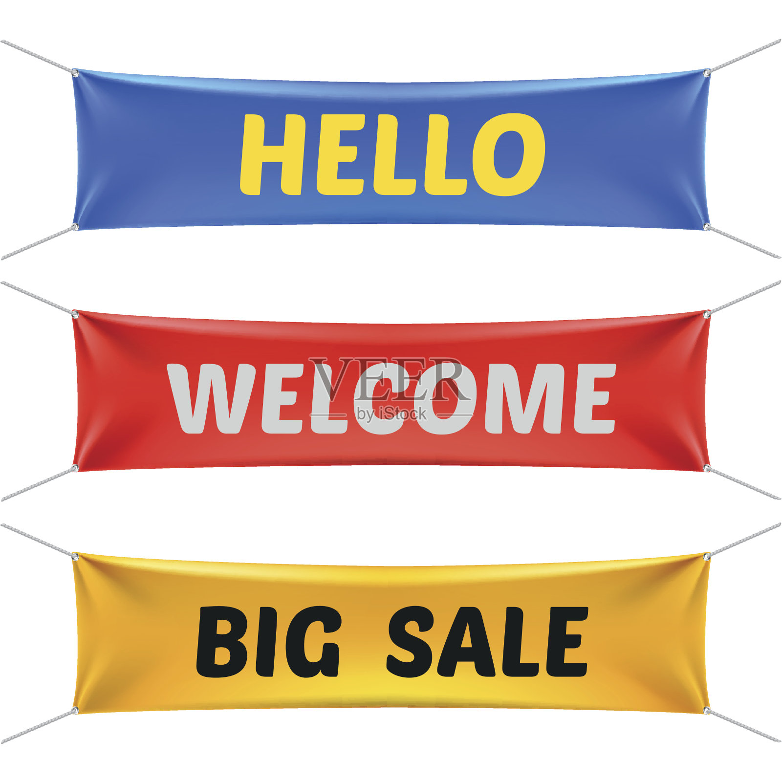 你好，欢迎和大销售矢量横幅设计元素图片