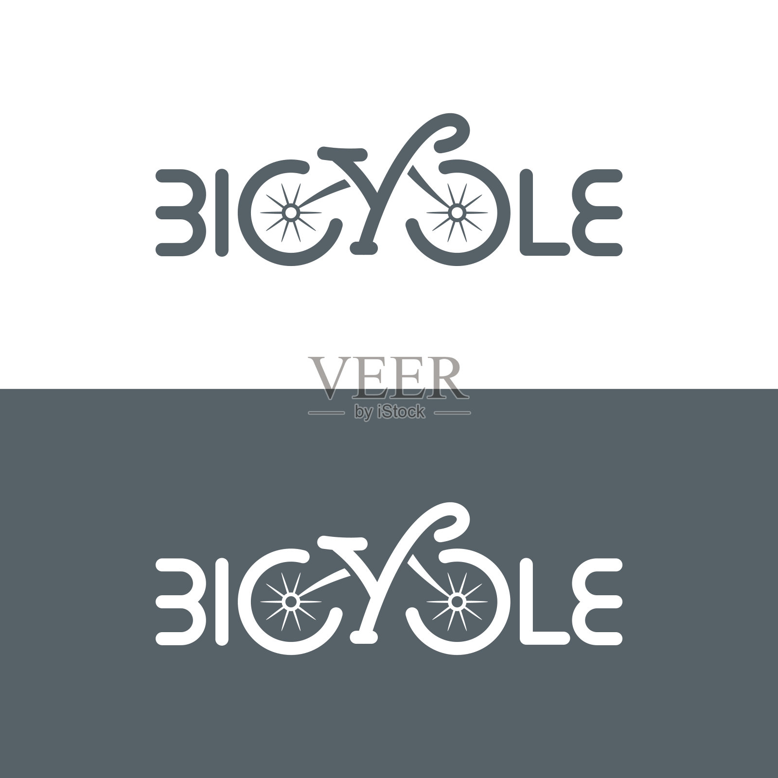 排版自行车的标志。矢量插图。设计元素图片