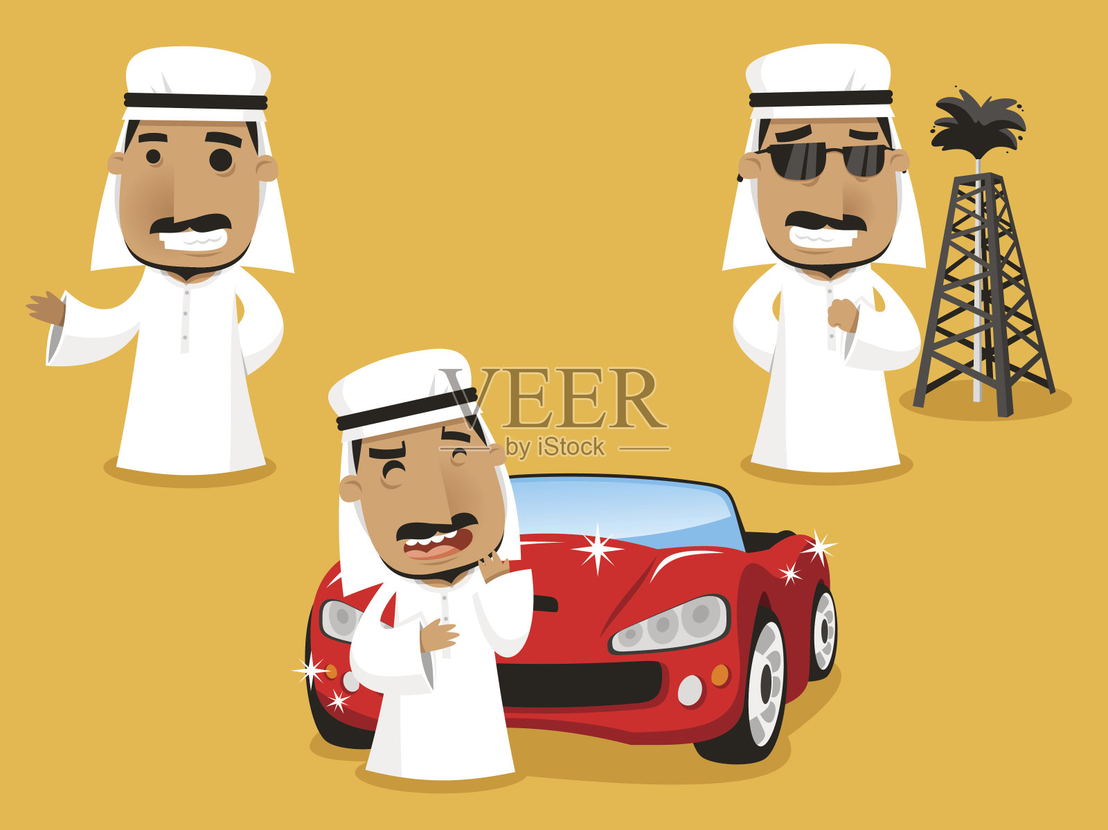 酋长皇室权势财富套装插画图片素材