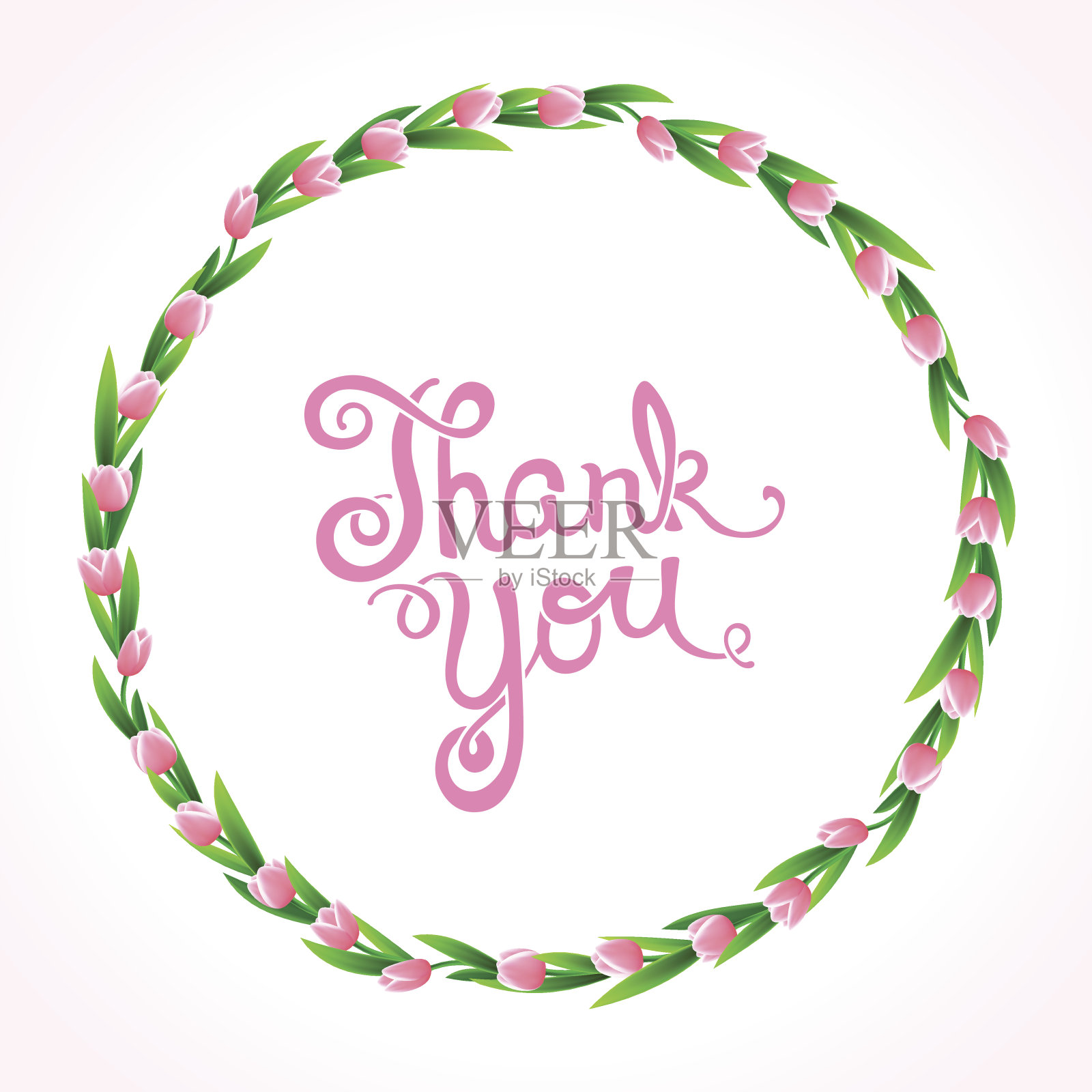 用花环感谢你插画图片素材