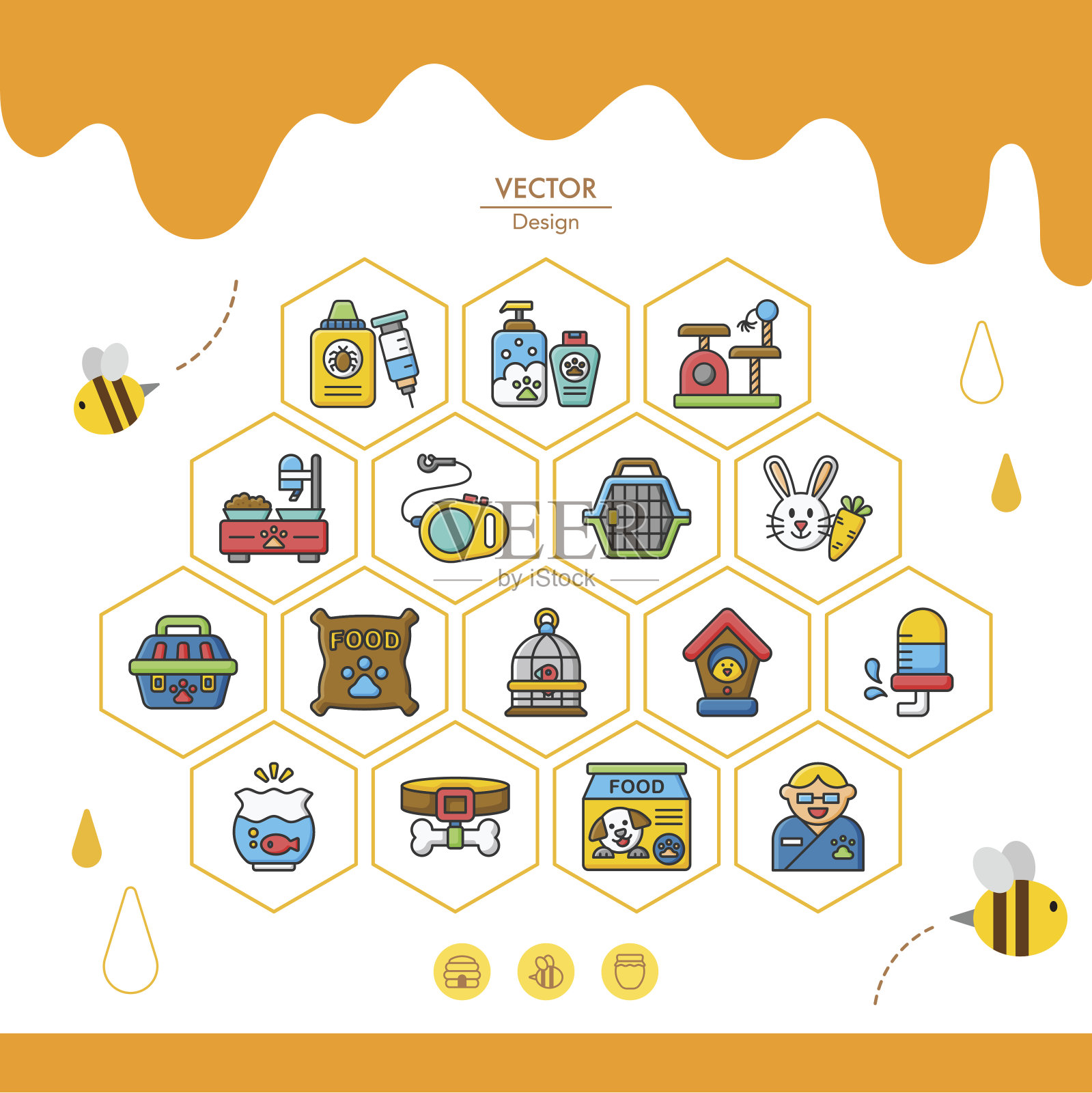 矢量图标设置宠物插画图片素材