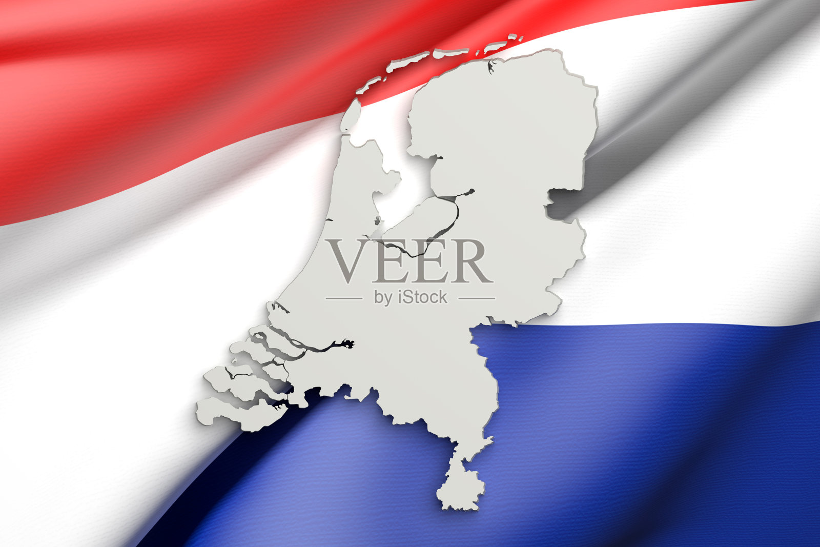 带有旗帜的荷兰地图剪影照片摄影图片