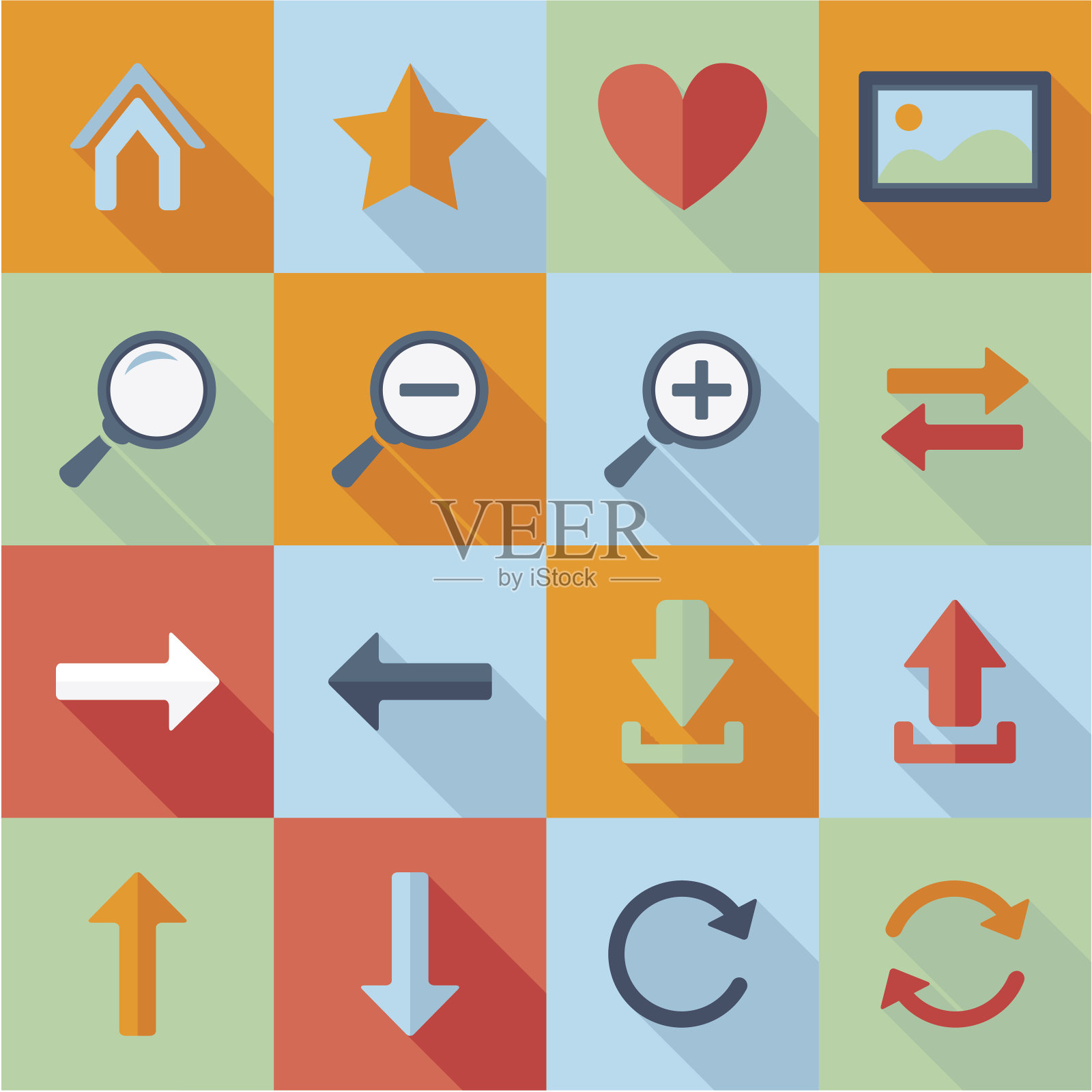 网页导航平面图标图标素材