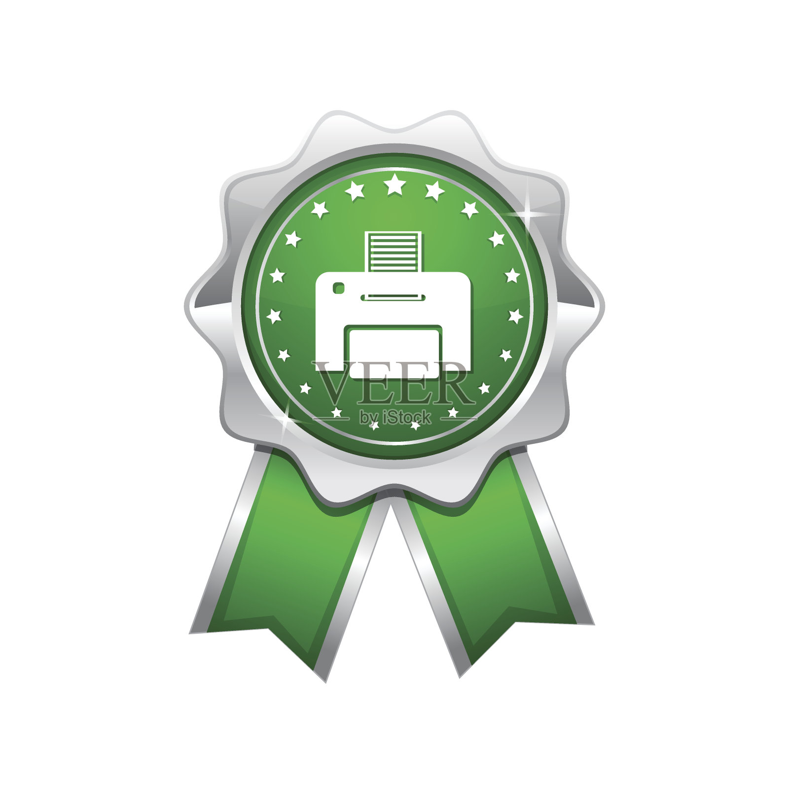 打印机绿色矢量图标设计插画图片素材