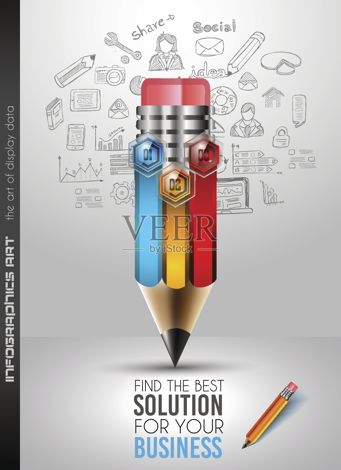 干净的信息图表布局模板的数据和信息分析插画图片素材