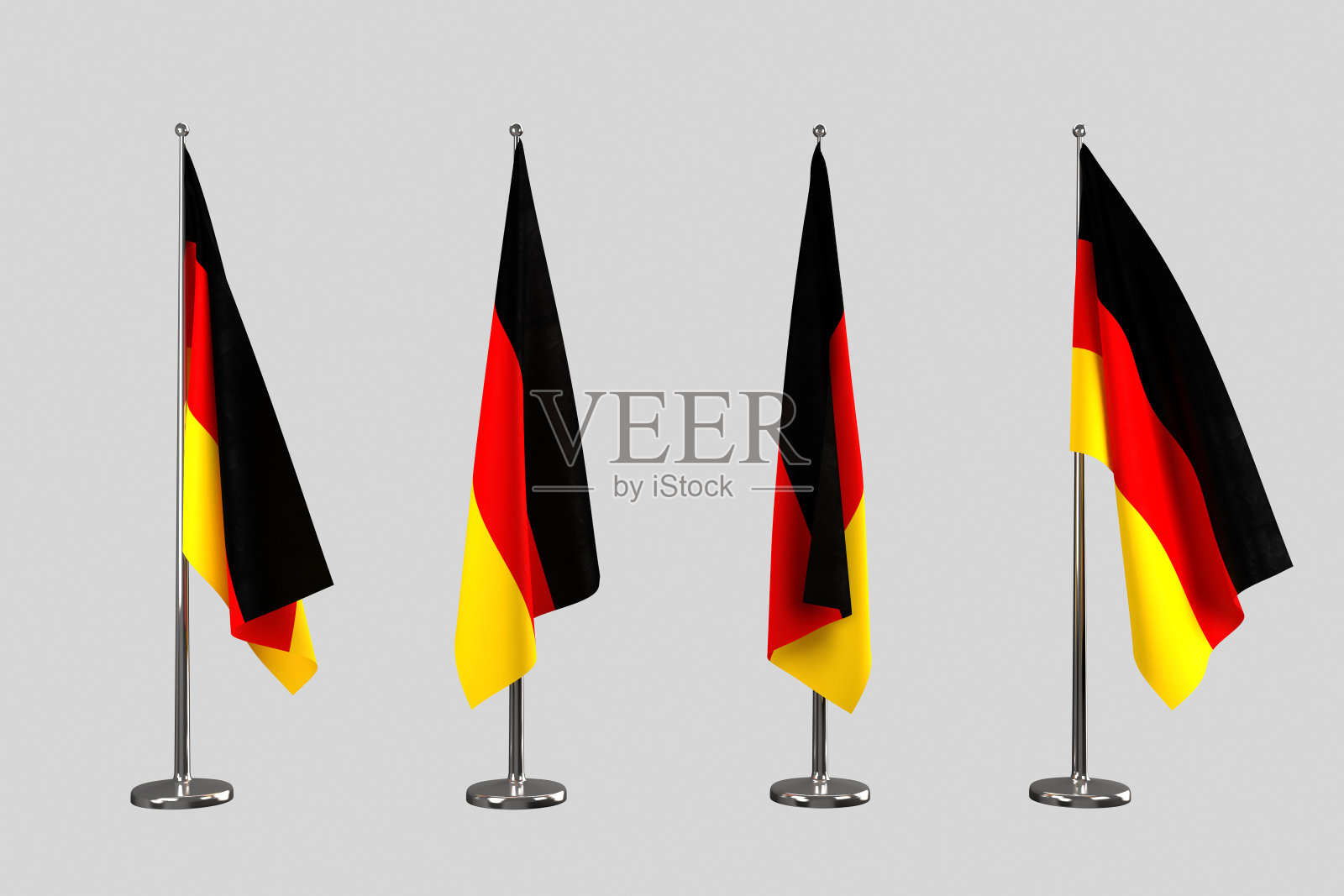 德国室内国旗在白色背景隔离照片摄影图片