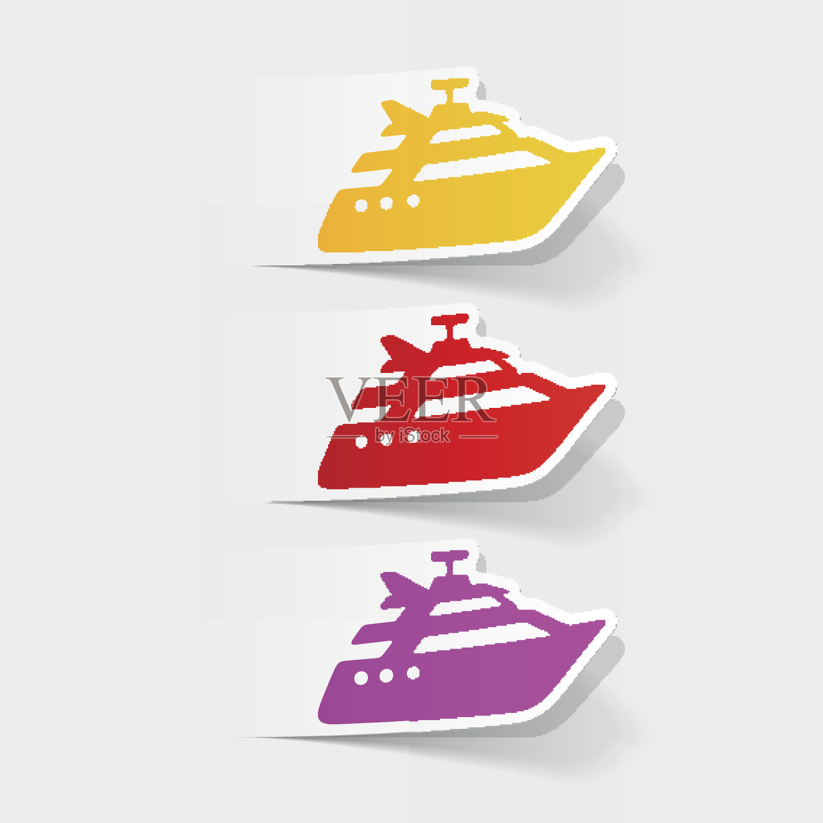 写实设计元素:游艇插画图片素材