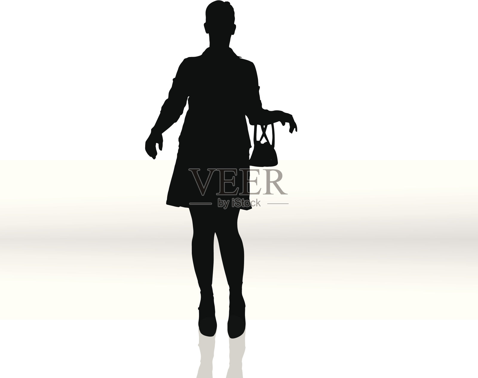 一个女人的矢量剪影。设计元素图片