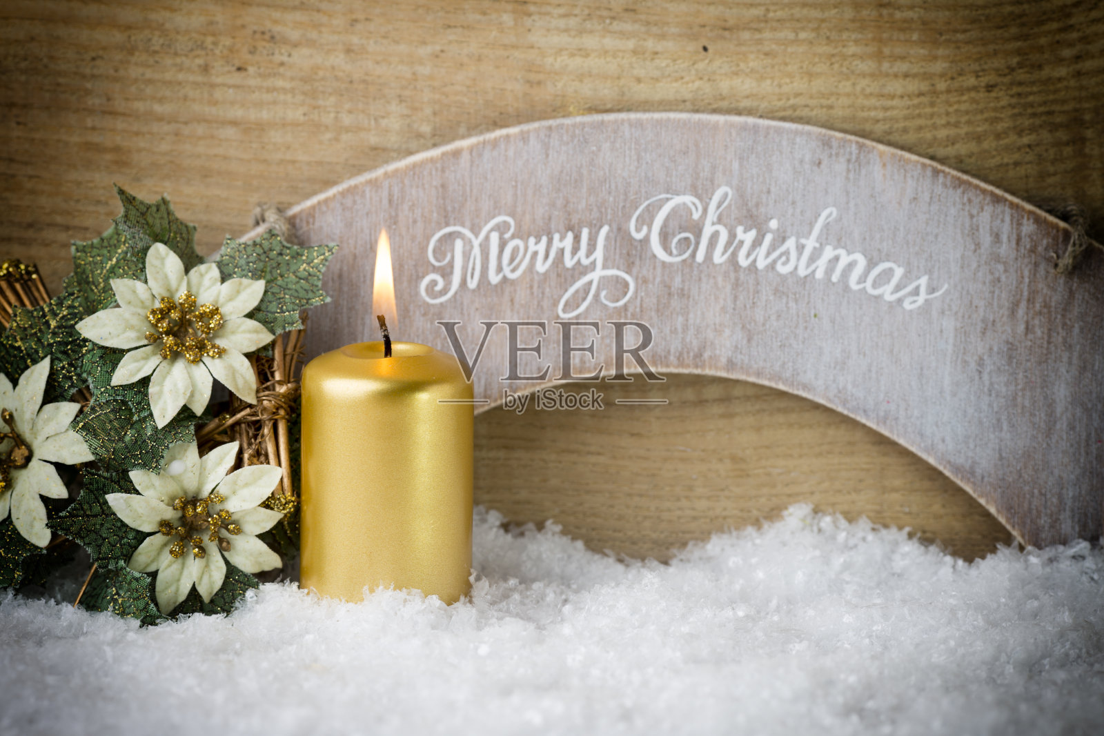 圣诞蜡烛。照片摄影图片