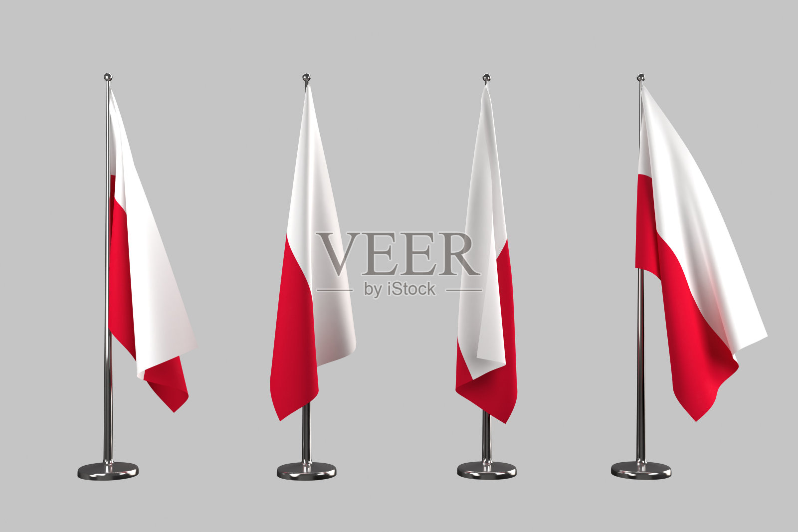 波兰室内国旗孤立在白色背景上照片摄影图片