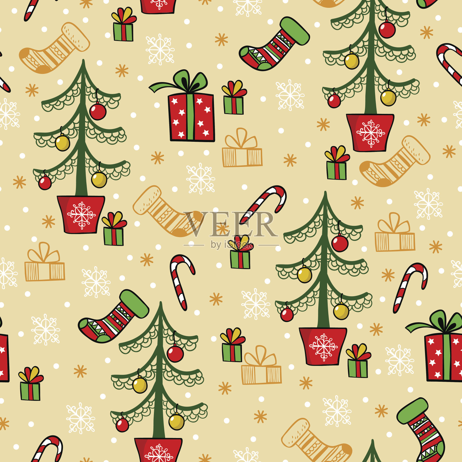 无缝矢量贺卡问候插画图片素材