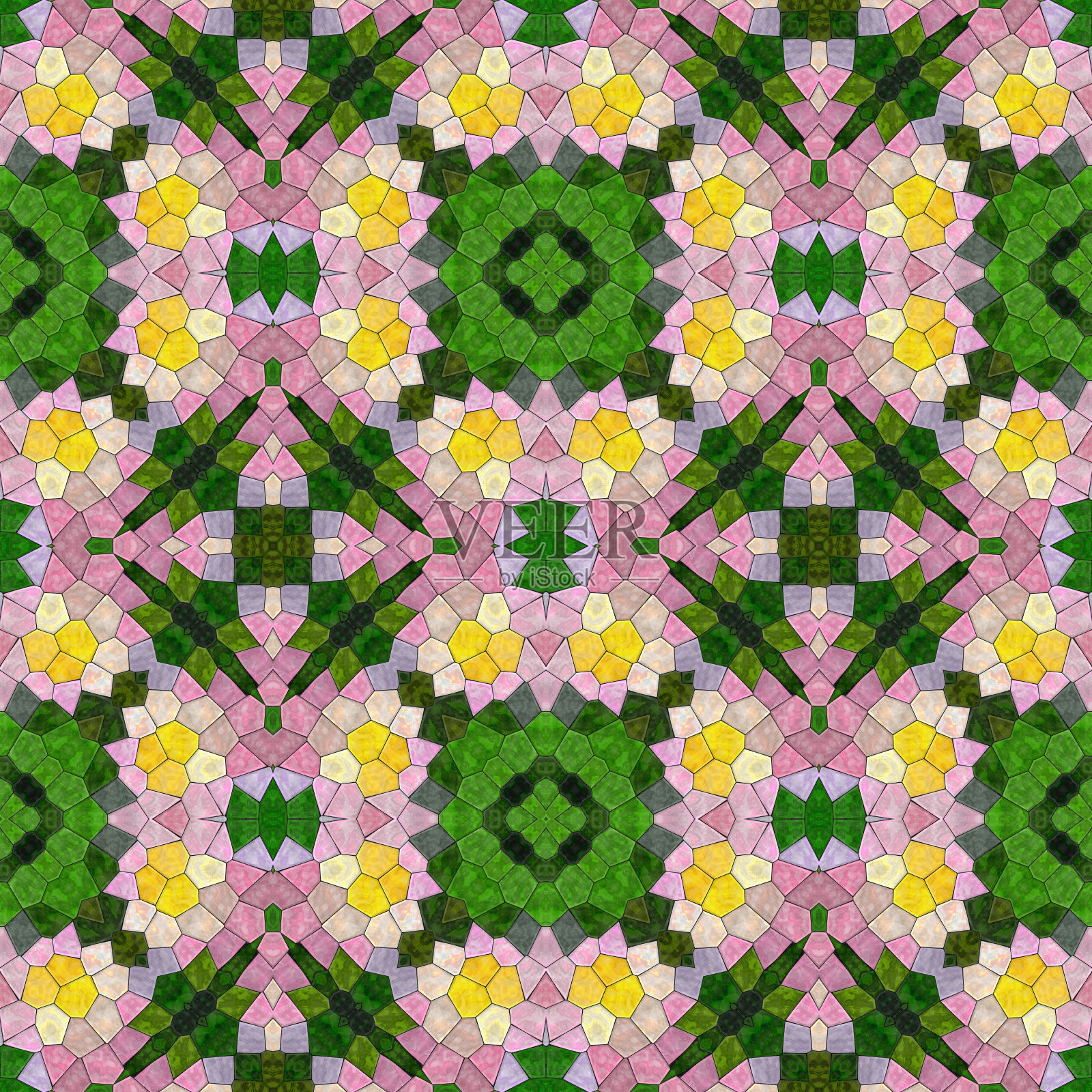 玻璃马赛克万花筒无缝生成雇工纹理照片摄影图片