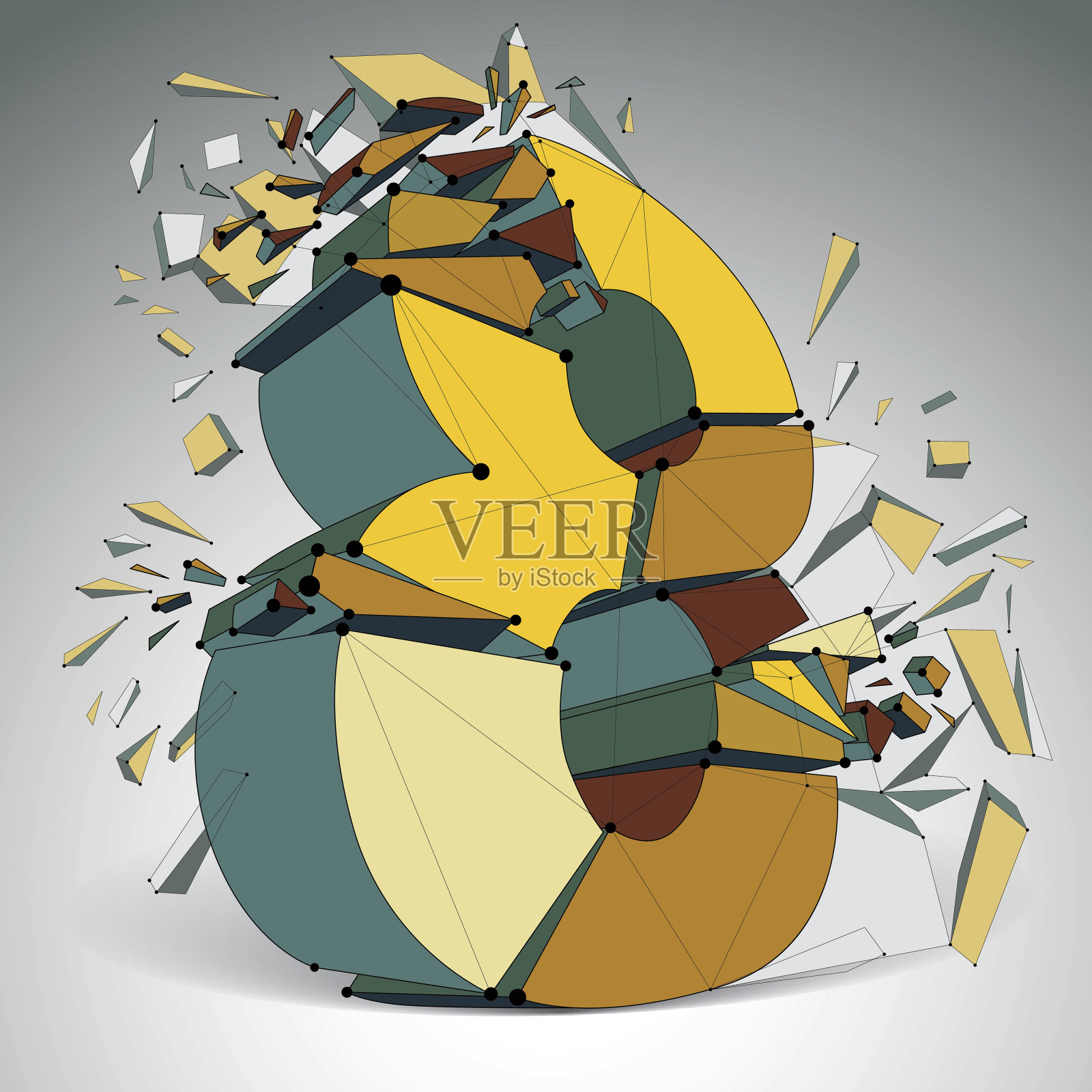 透视技术用黑线拆除了8号插画图片素材