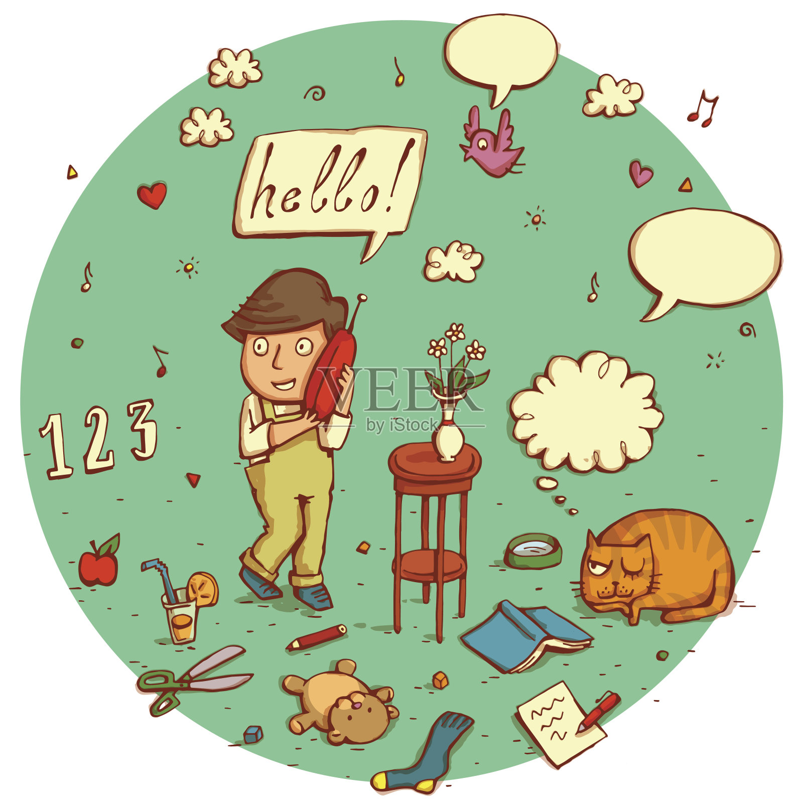 电信人第三。插画图片素材