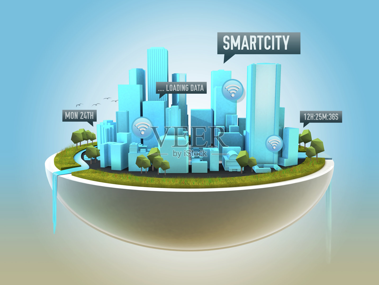 未来的智慧城市，干净温暖的环境照片摄影图片