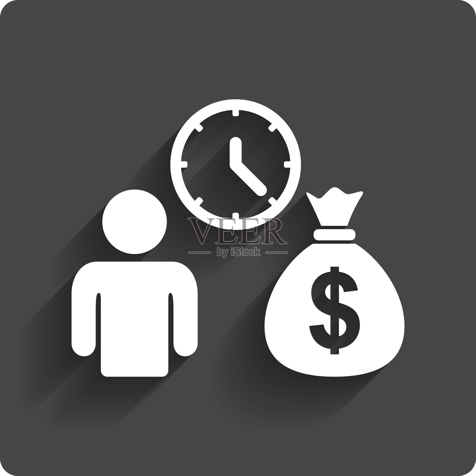 银行贷款标志图标。快速赚钱的象征。插画图片素材