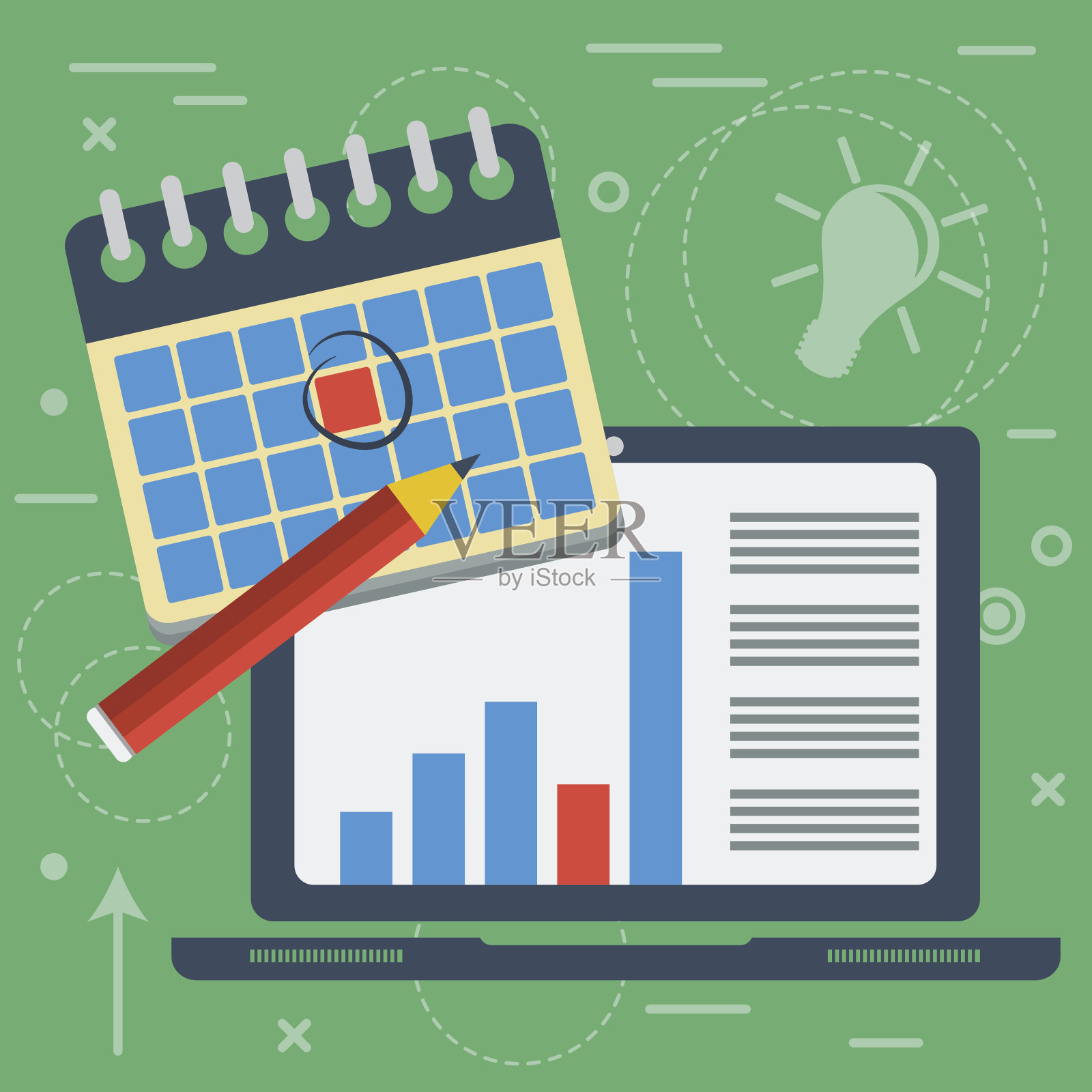 矢量平面议程日历概念设计模板素材