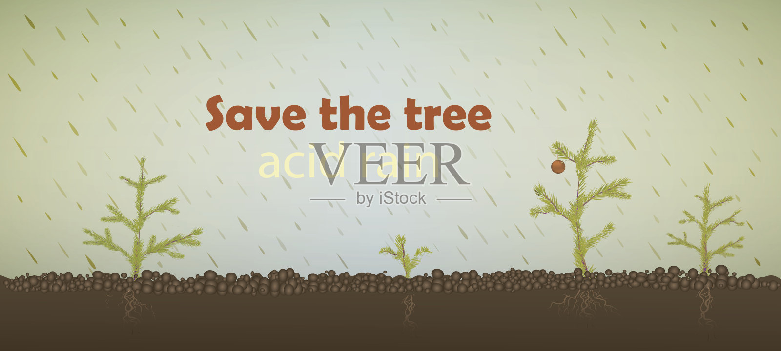 酸雨插画图片素材