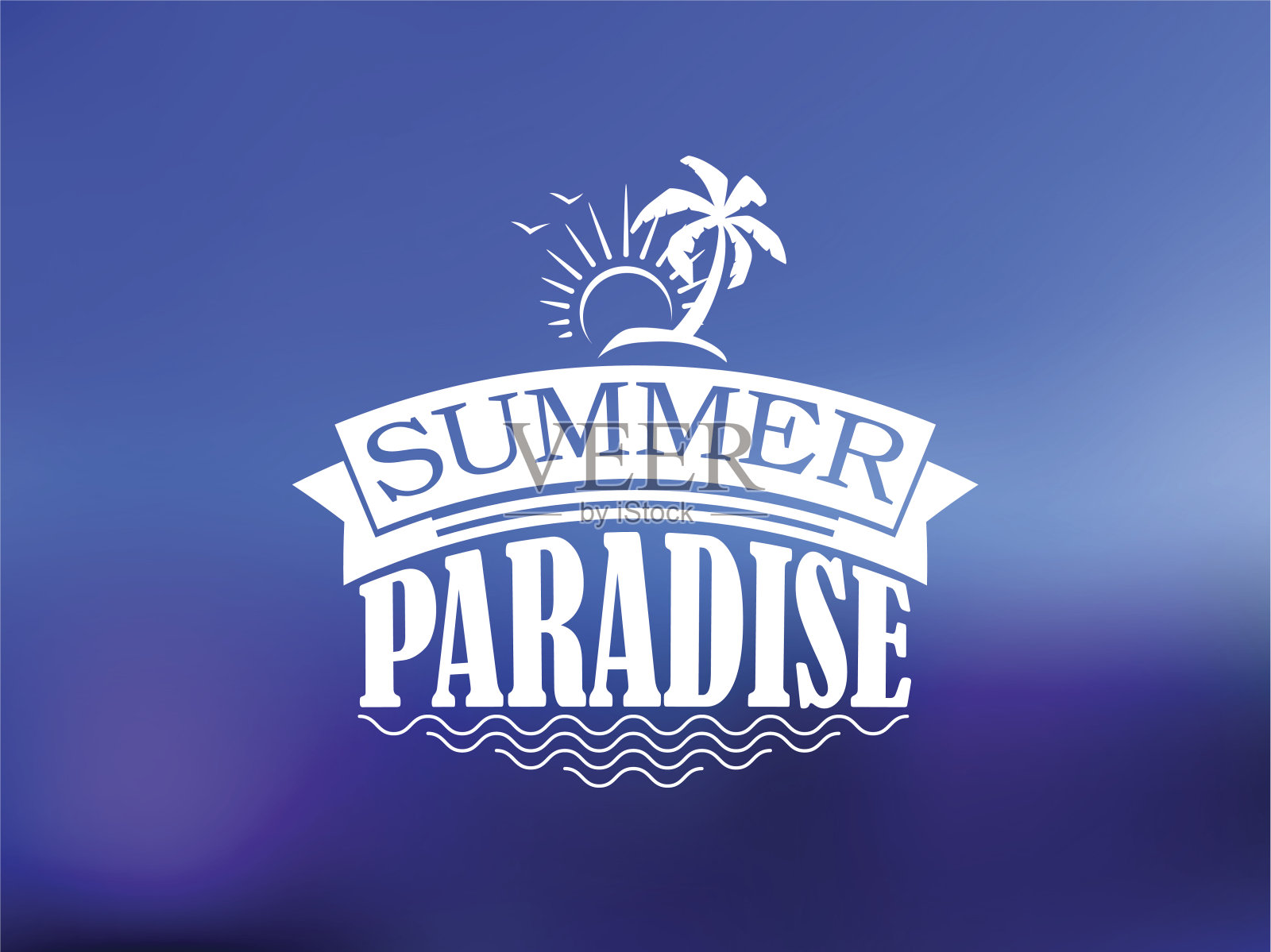 夏日天堂的海报设计插画图片素材