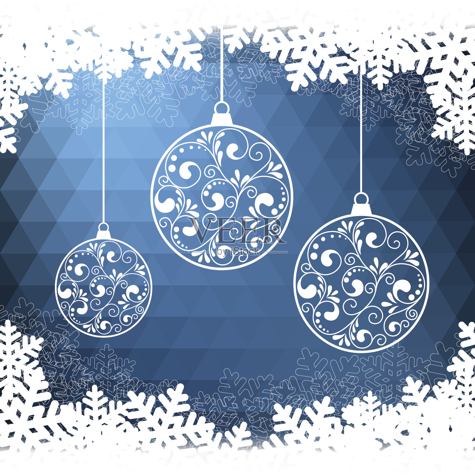 雪花蓝色背景插画图片素材