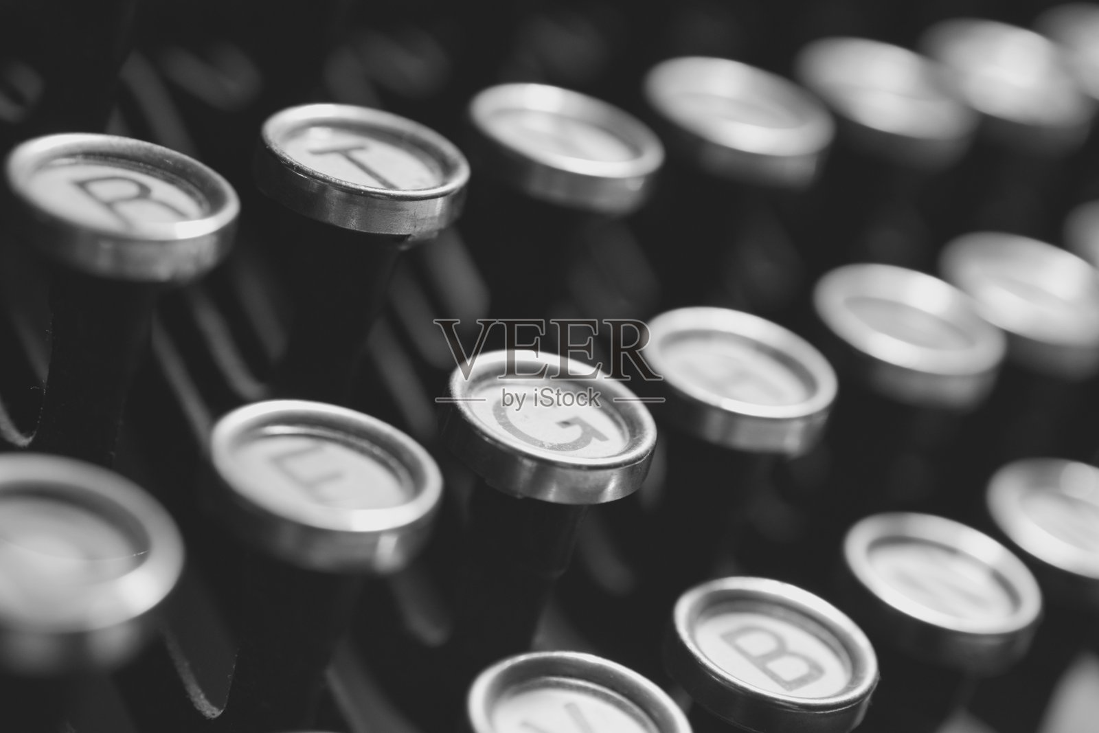 打字机按键黑白照片摄影图片