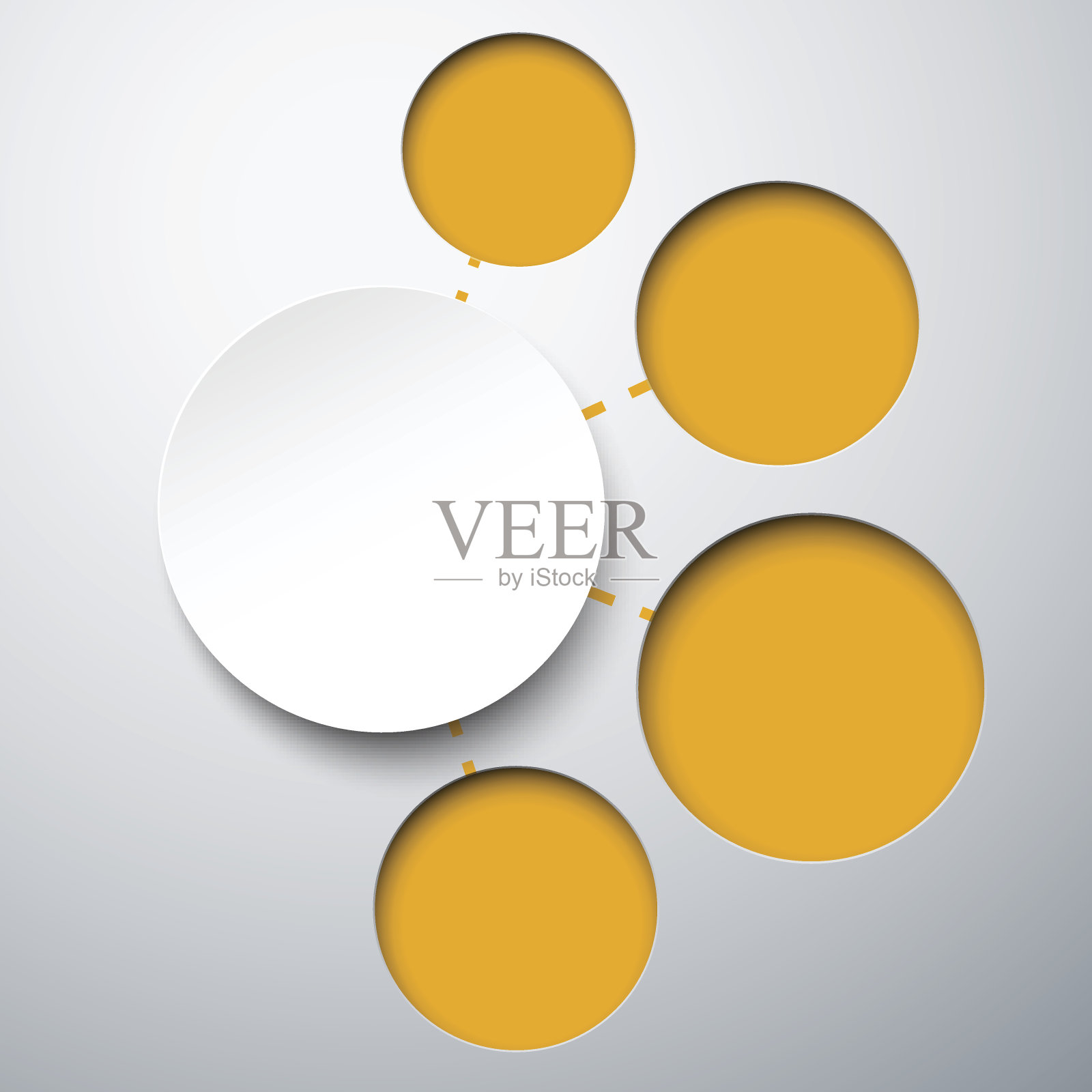 摘要信息图表与纸圆笔记。插画图片素材