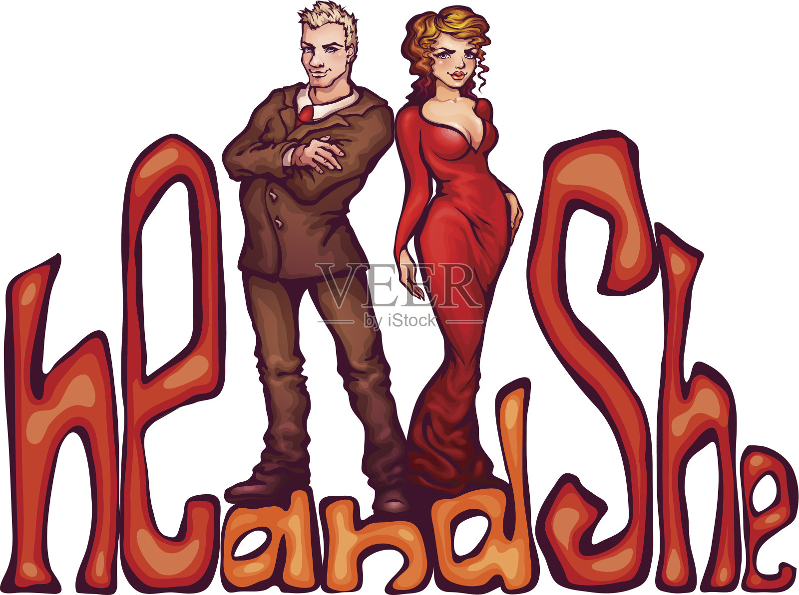 矢量插图优雅的男人和女人插画图片素材