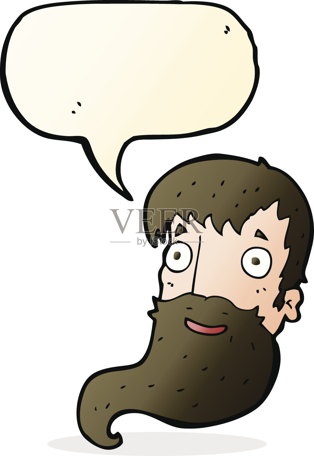 卡通胡子男人，说话泡泡设计元素图片