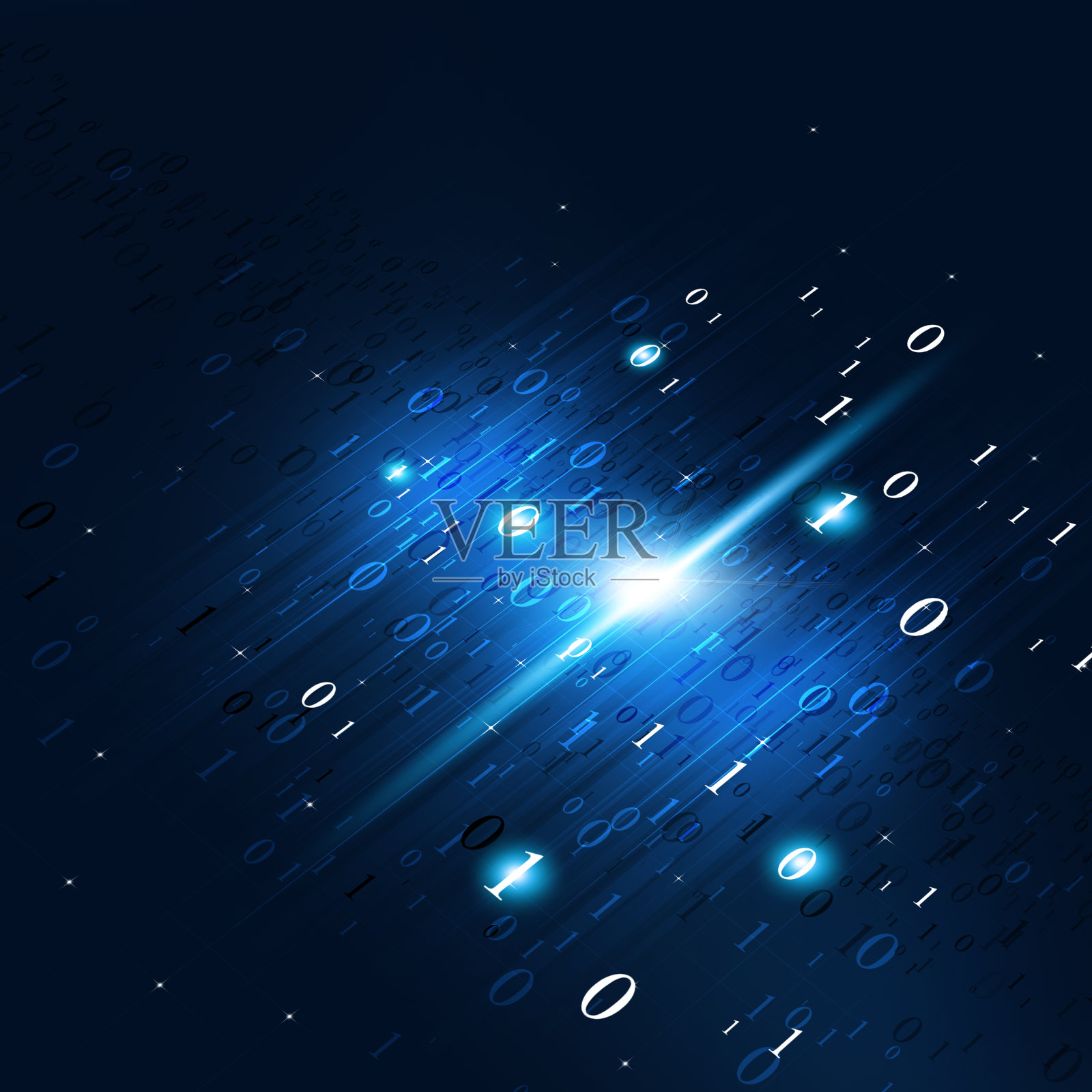 摘要二进制代码蓝色背景插画图片素材