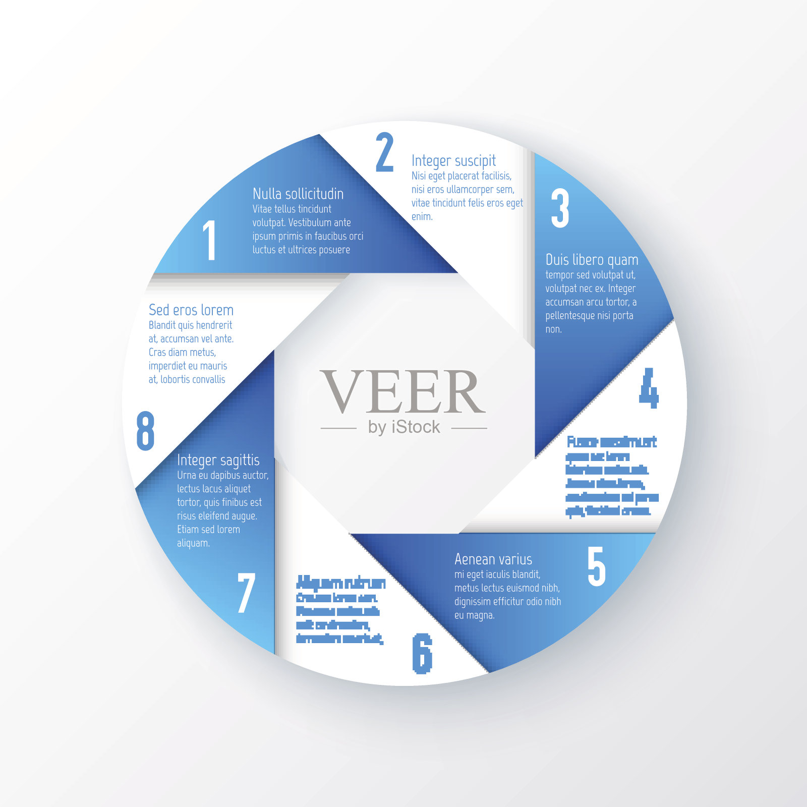 用于信息图的矢量元素。饼图的模板。插画图片素材