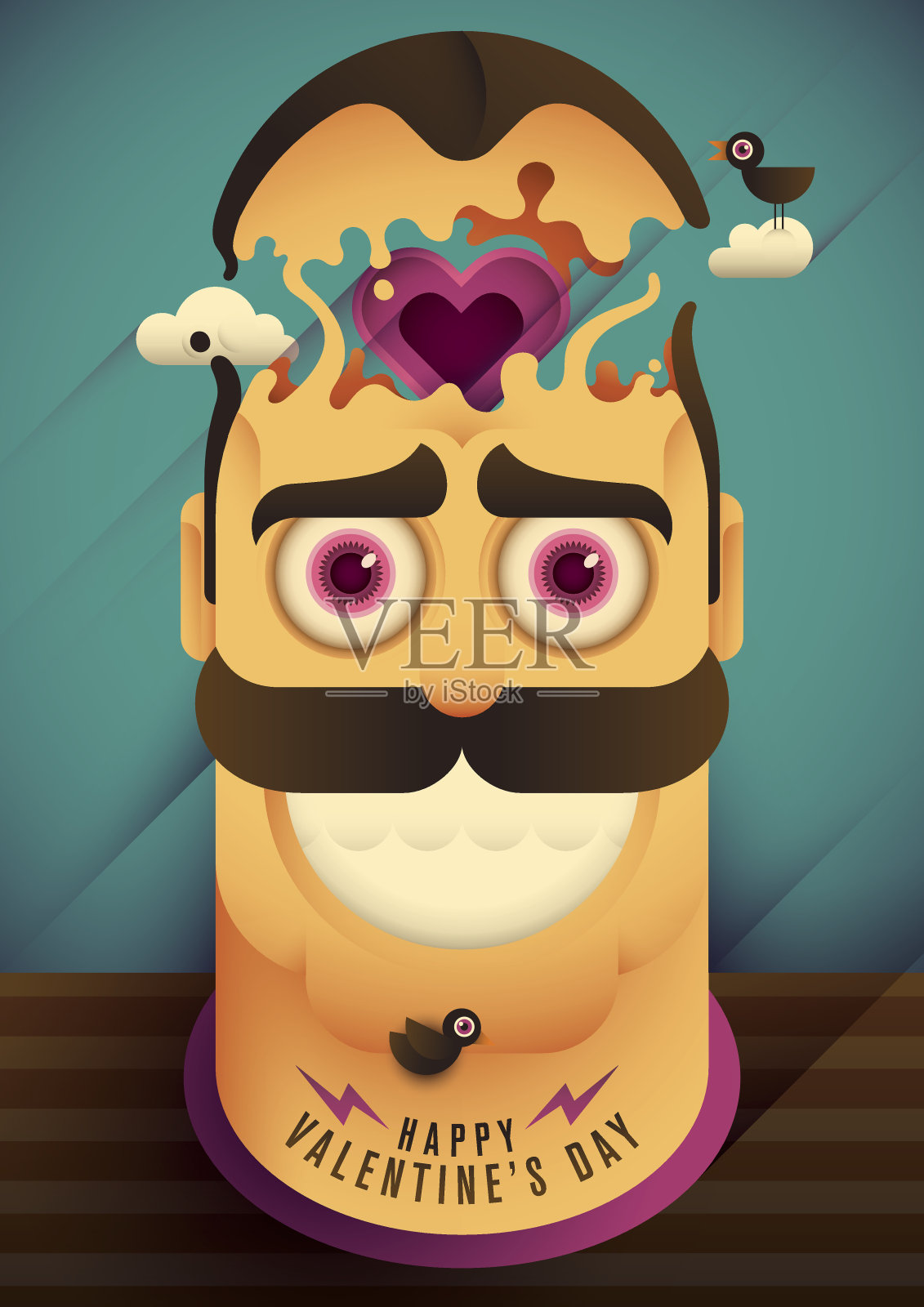 创意情人节插画。插画图片素材