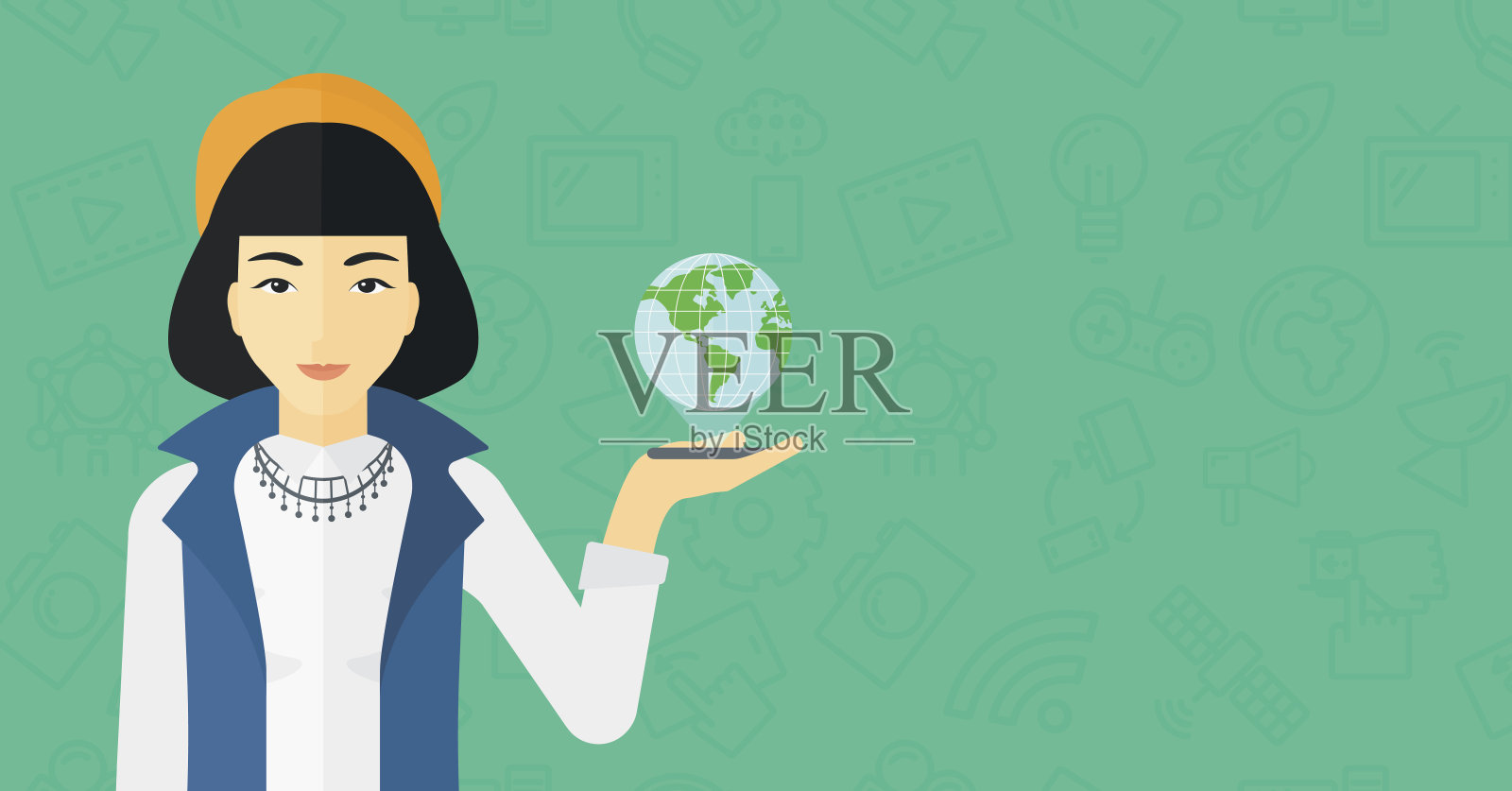 国际技术交流插画图片素材