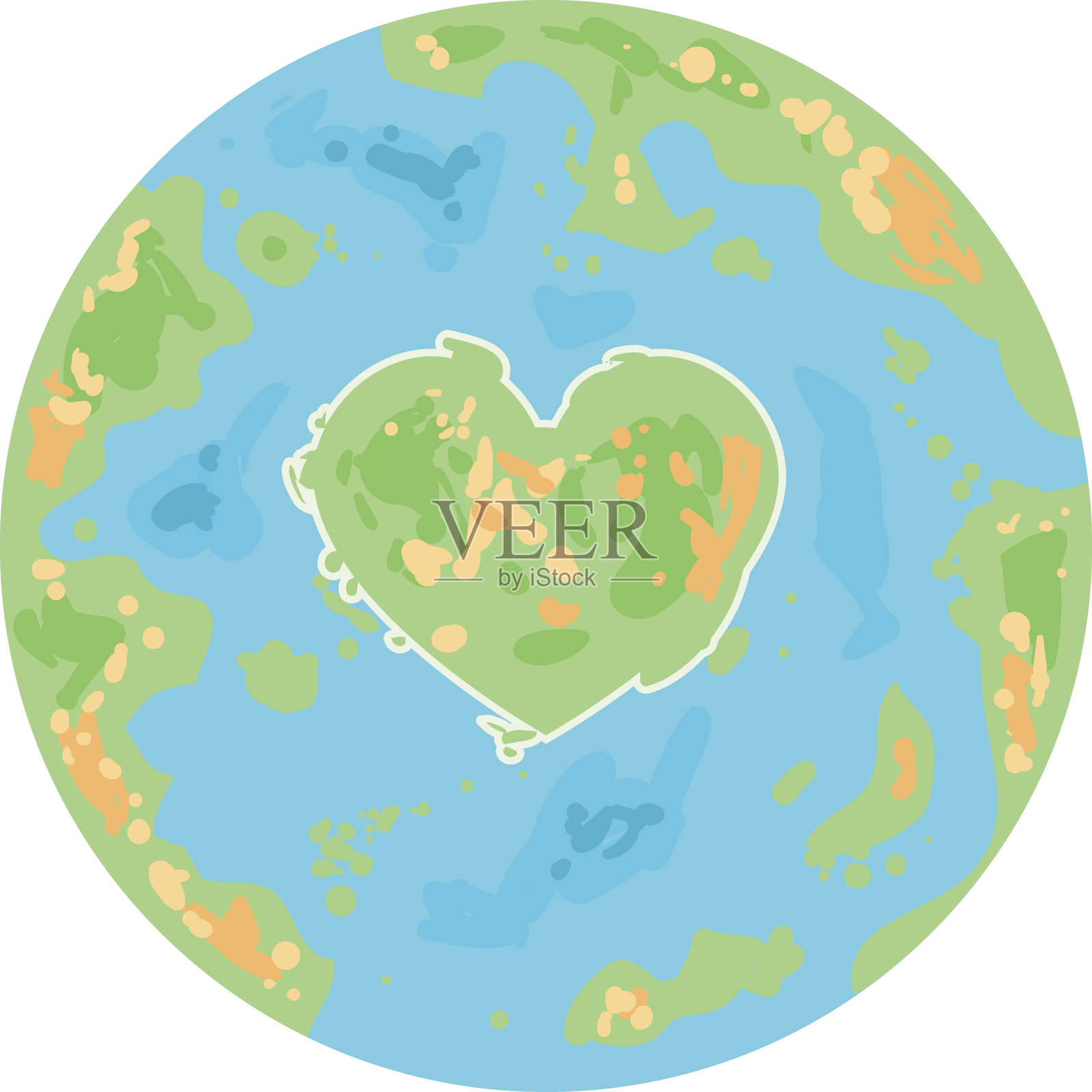 地球的心。快乐的地球日插画图片素材