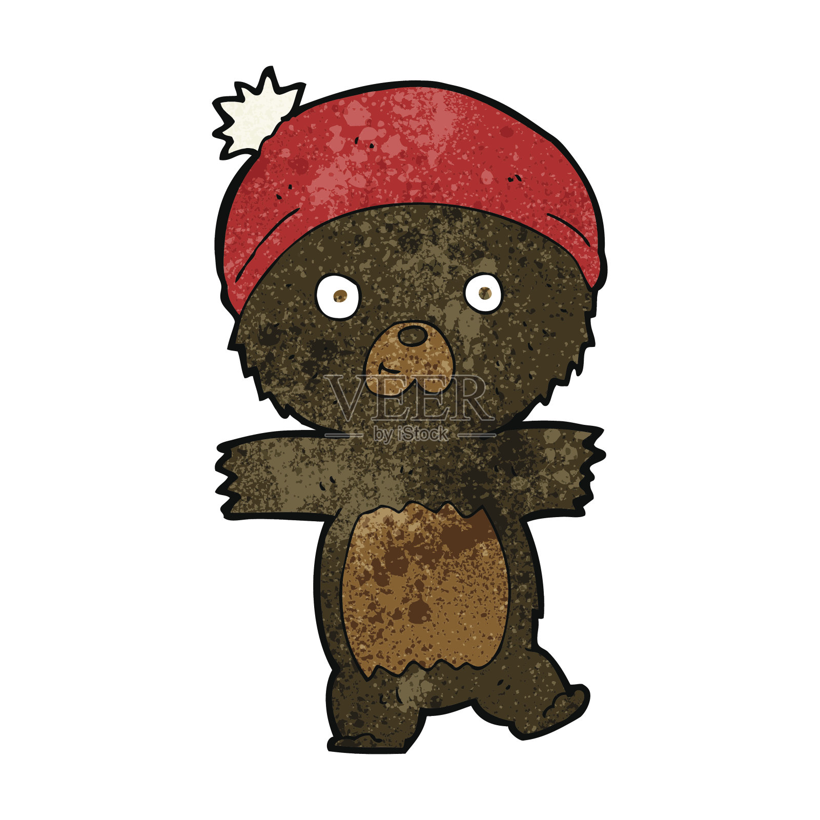 卡通可爱黑熊插画图片素材