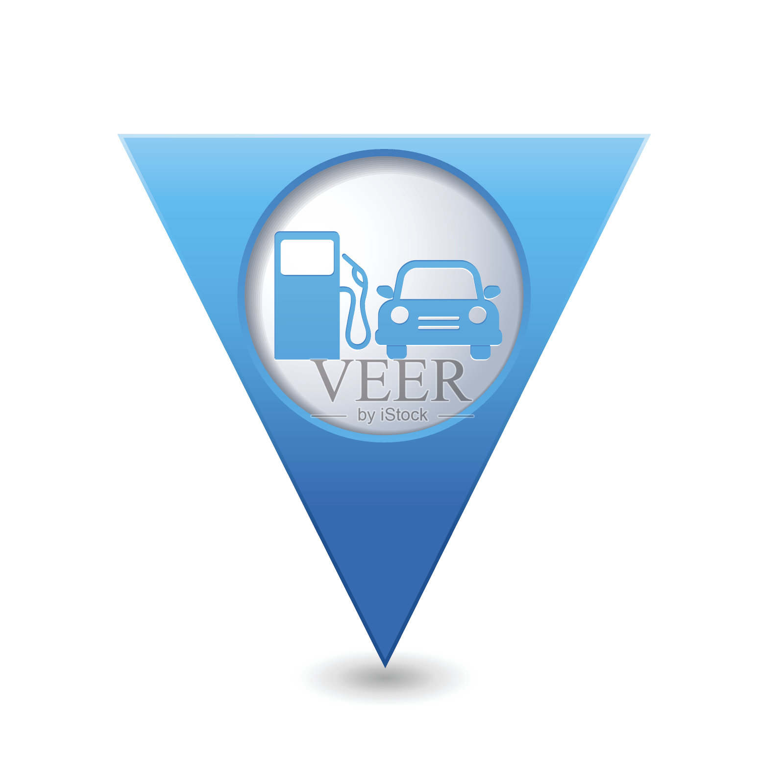 汽车服务。加油站图标上的地图指针插画图片素材