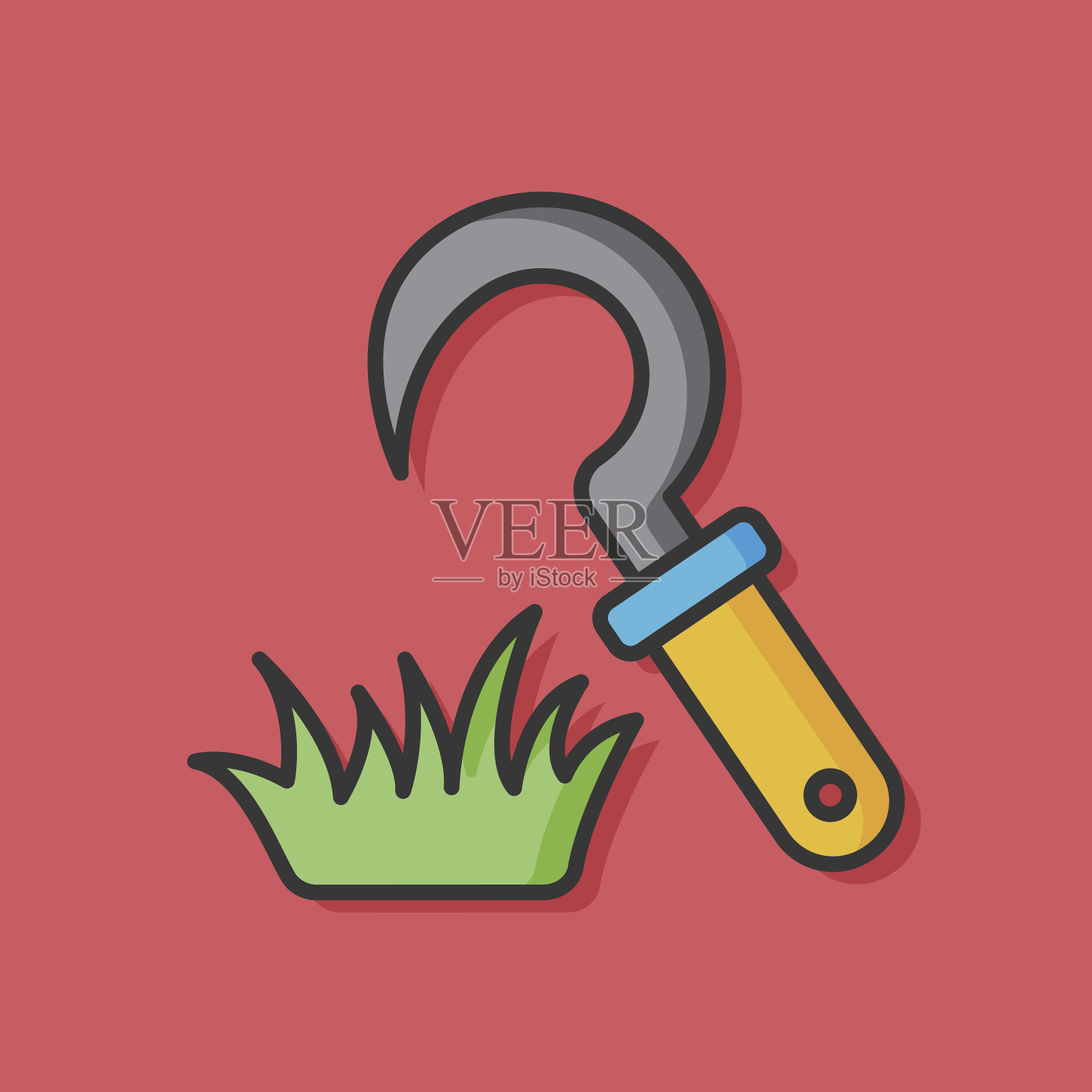 园艺铲刀工具图标插画图片素材