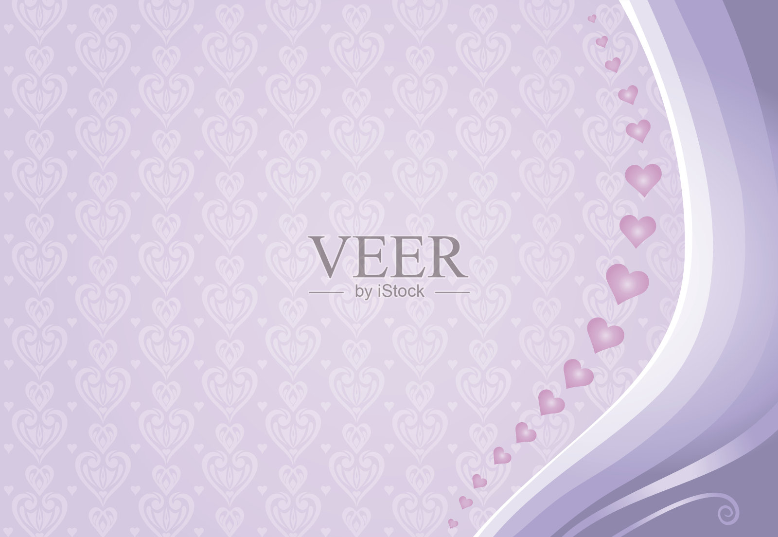 粉色和紫色的情人节卡片背景插画图片素材