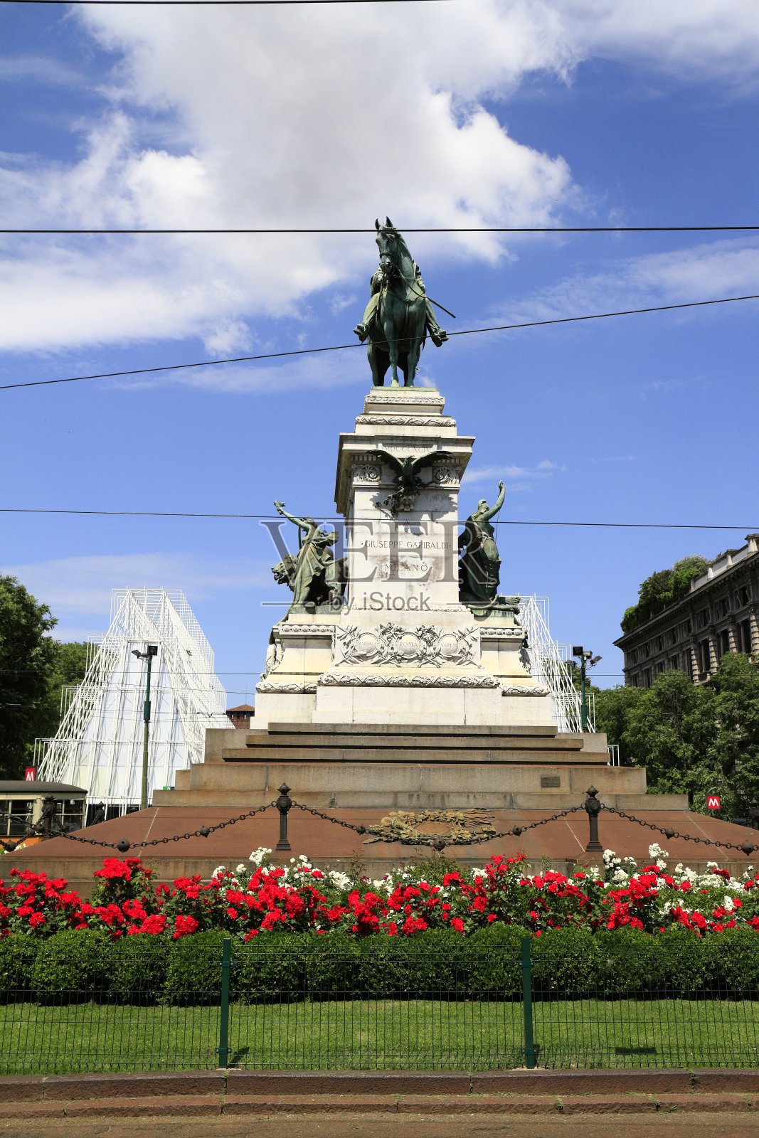 Giuseppe Garibaldi的青铜纪念碑照片摄影图片
