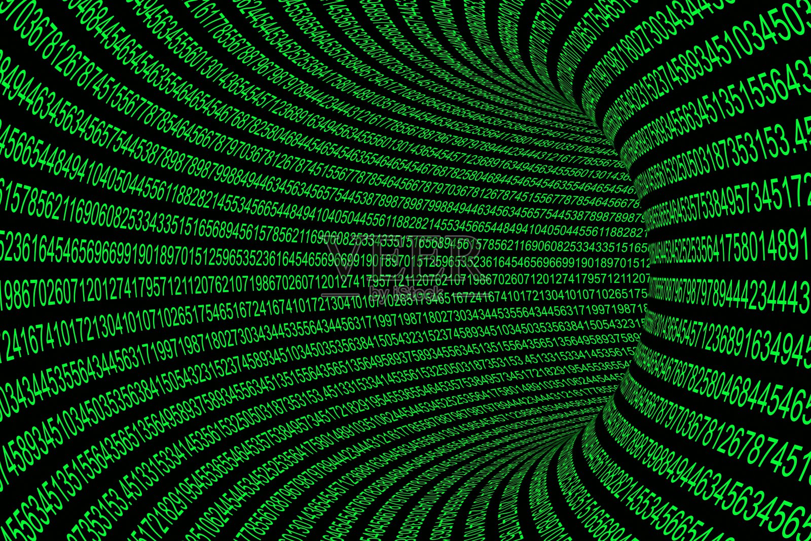 发光的绿色数字隧道背景照片摄影图片