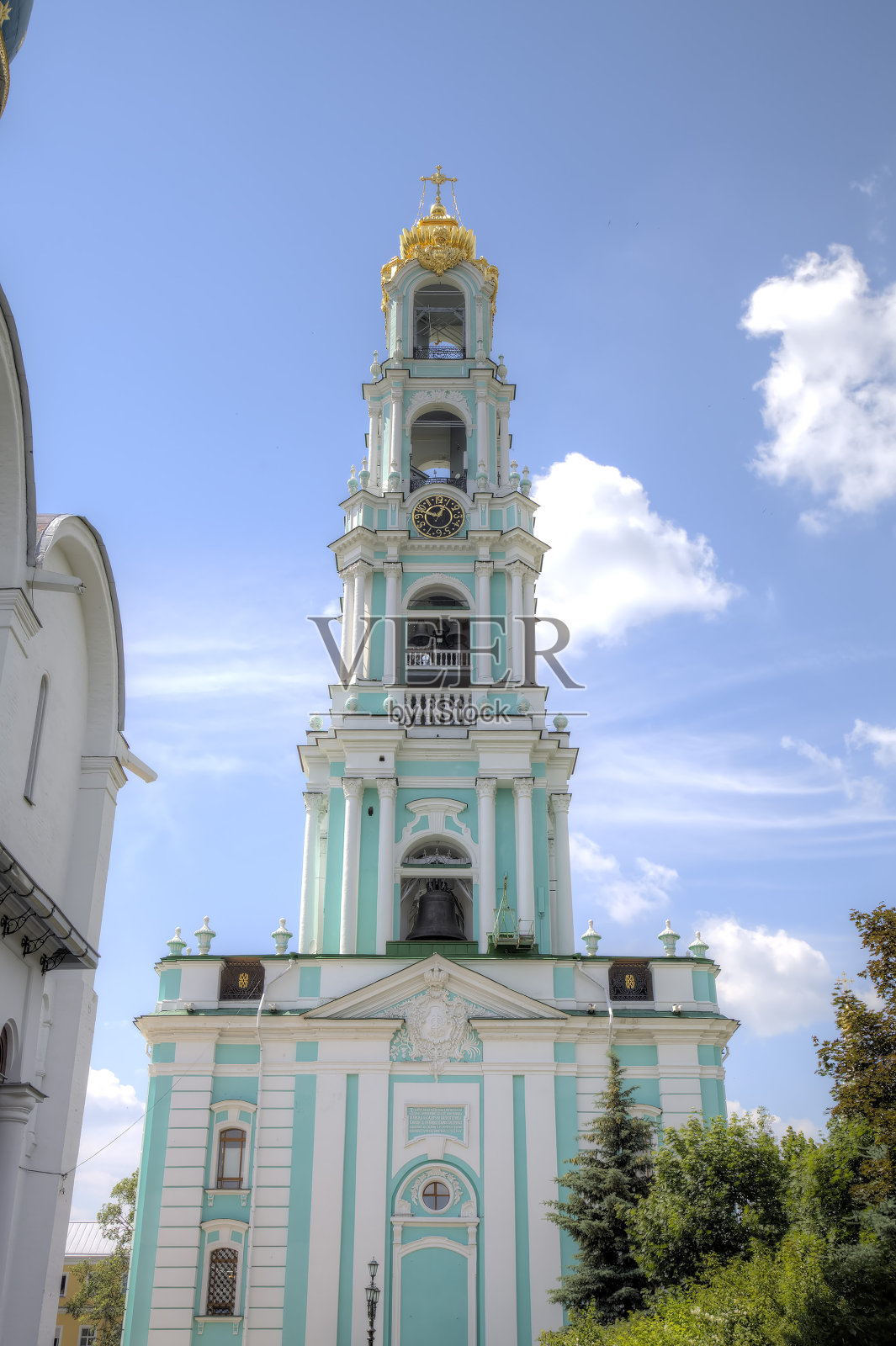 Belltower。圣塞吉厄斯的三一·拉夫拉。Sergiyev Posad,俄罗斯。照片摄影图片